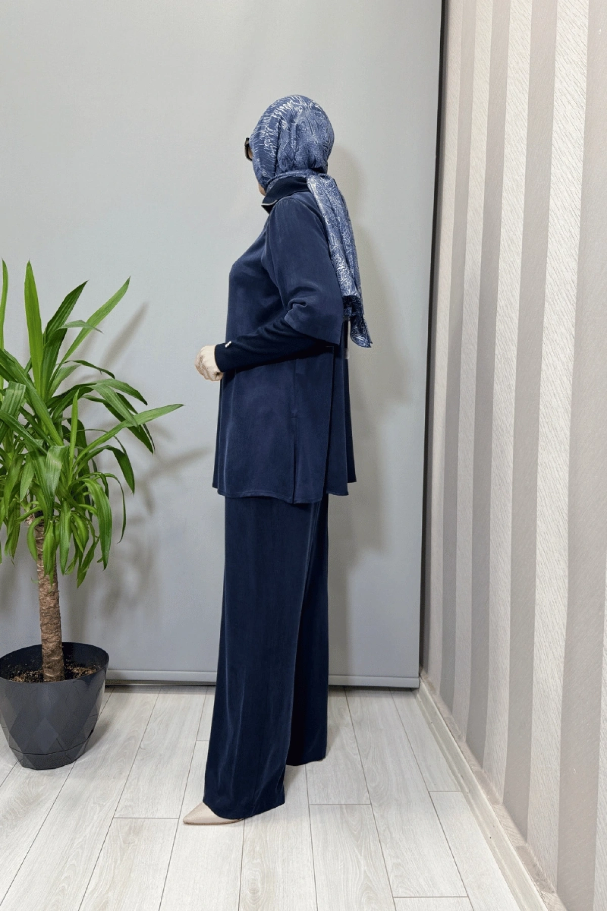 Miss Dalida Cupro Tunik Lacivert T26K-6020