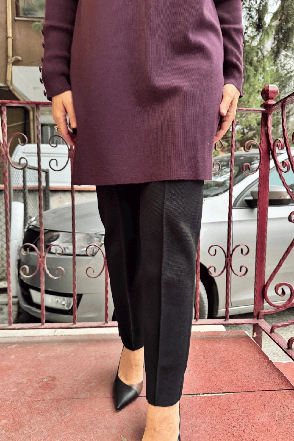 Miss Dalida Dar Paça Triko Pantolon Siyah T25K-7000