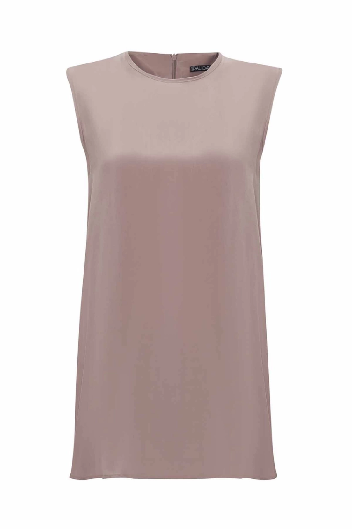 Miss Dalida Düz Renk Cupro Kolsuz Tunik Mink T25Y-6020