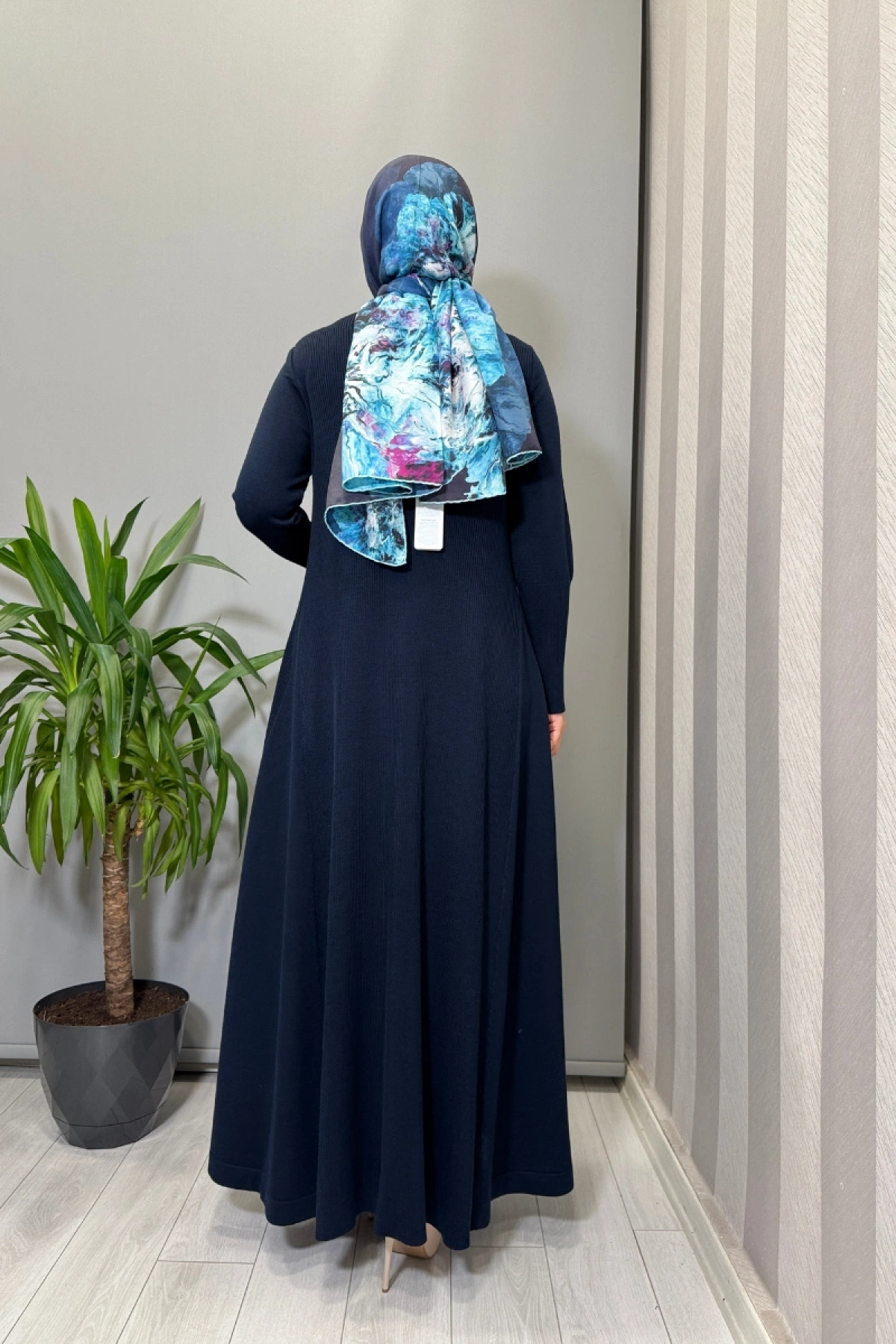 Miss Dalida Düz Renk Rahat Kesim Triko Elbise Lacivert T26K-4009