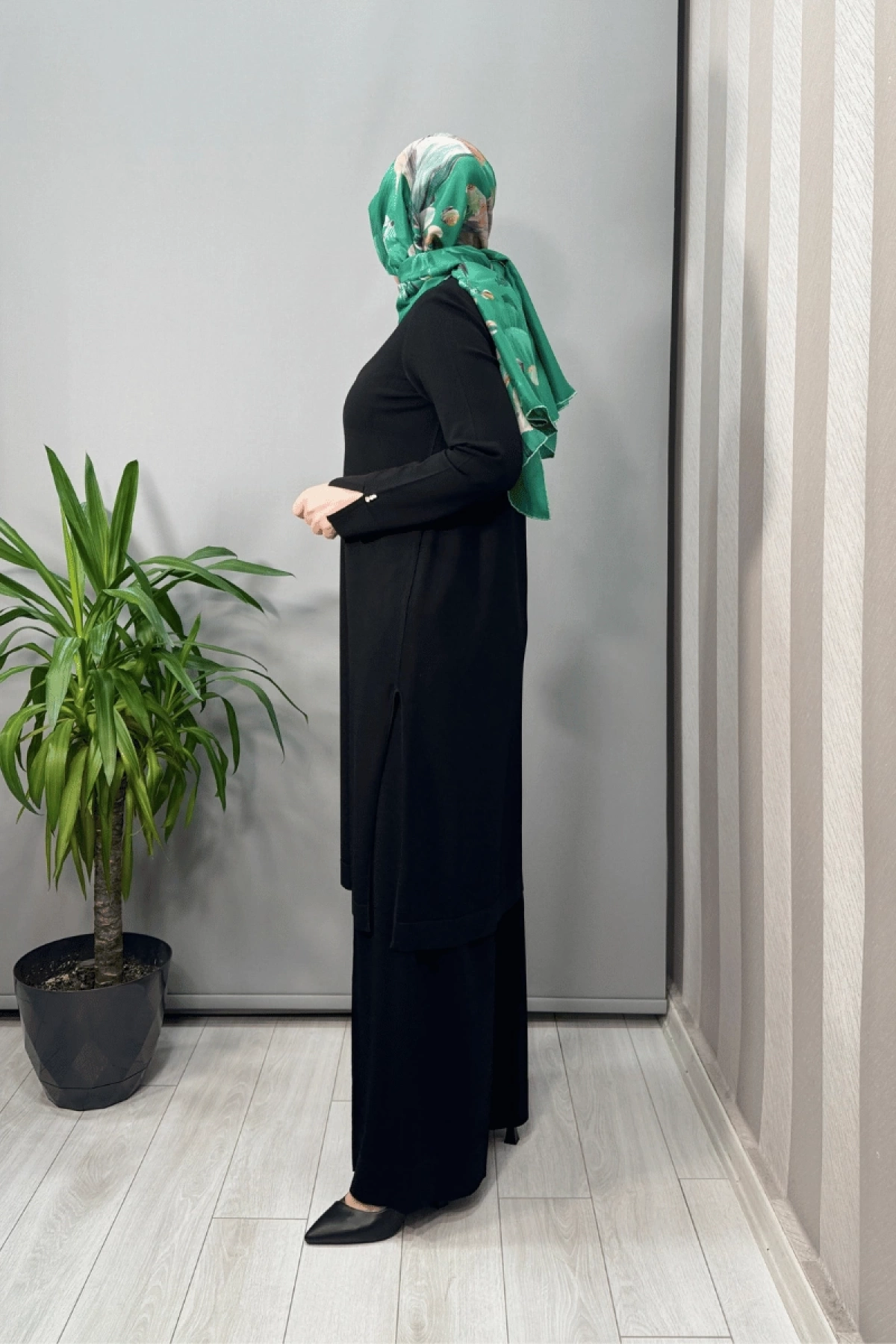 Miss Dalida Fermuar Detaylı Triko Tunik Siyah T25Y-6017