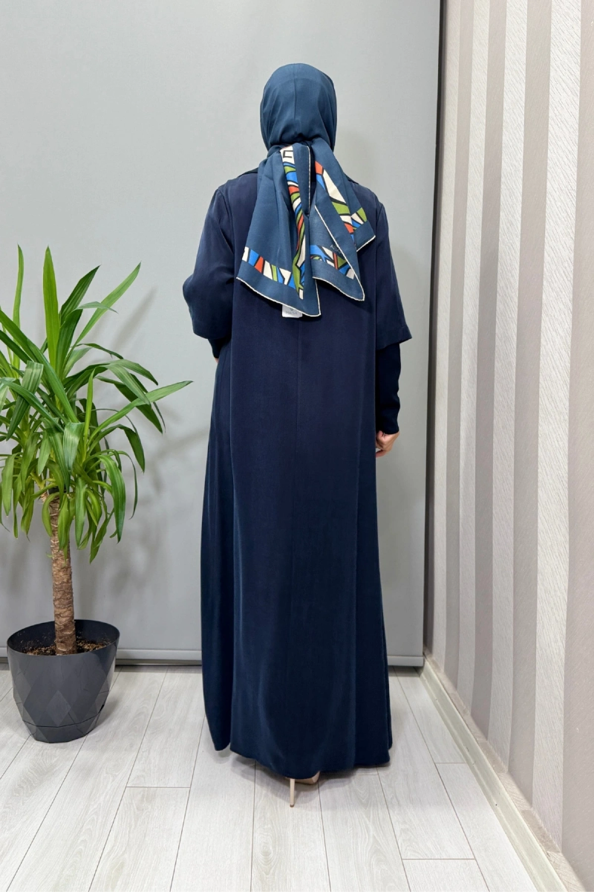 Miss Dalida Fermuar ve Triko Detaylı Cupro Elbise Lacivert T26K-4006