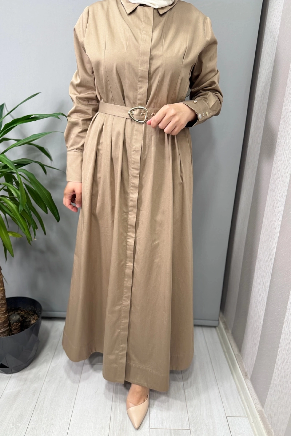 Miss Dalida Gizli Patlı Kemerli Elbise Taş T25Y-4086