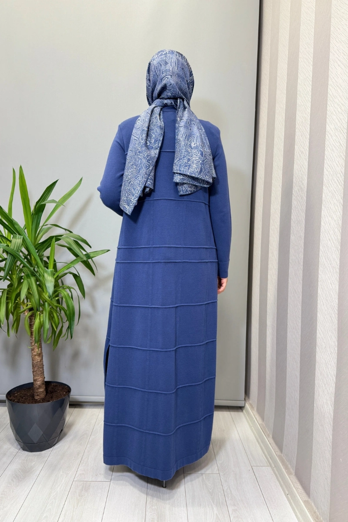 Miss Dalida Gömlek Yaka Uzun Triko Hırka İndigo T25PF-9002