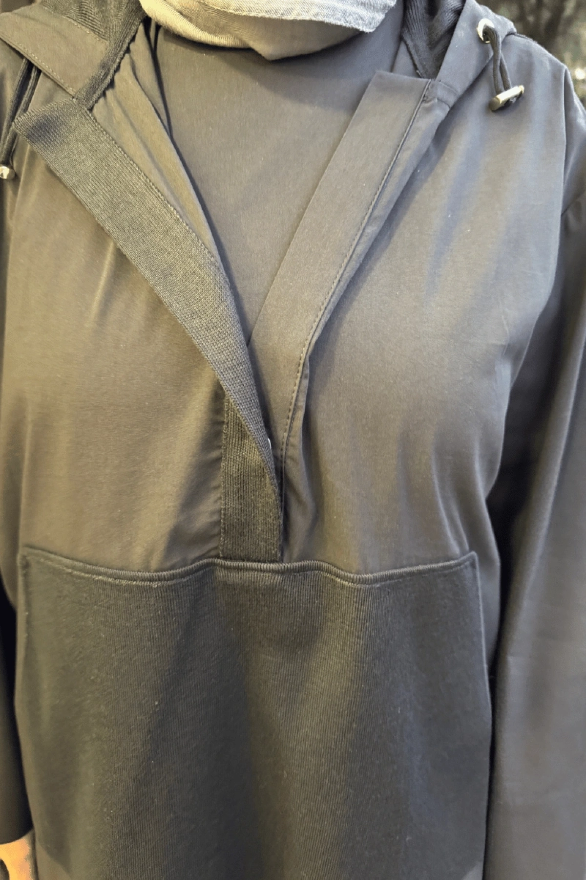 Miss Dalida Kapişonlu Poplin Detaylı Tunik Siyah T25K-0005