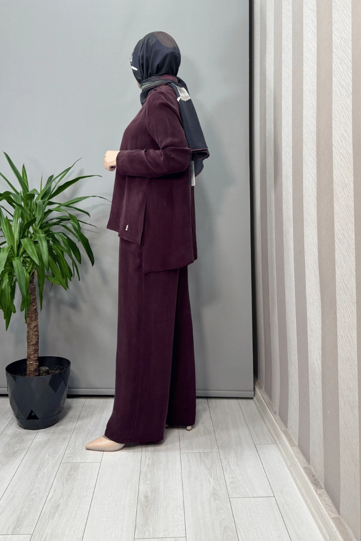 Miss Dalida Omuz Düğme Detaylı Bluz Bordo T25Y-6067
