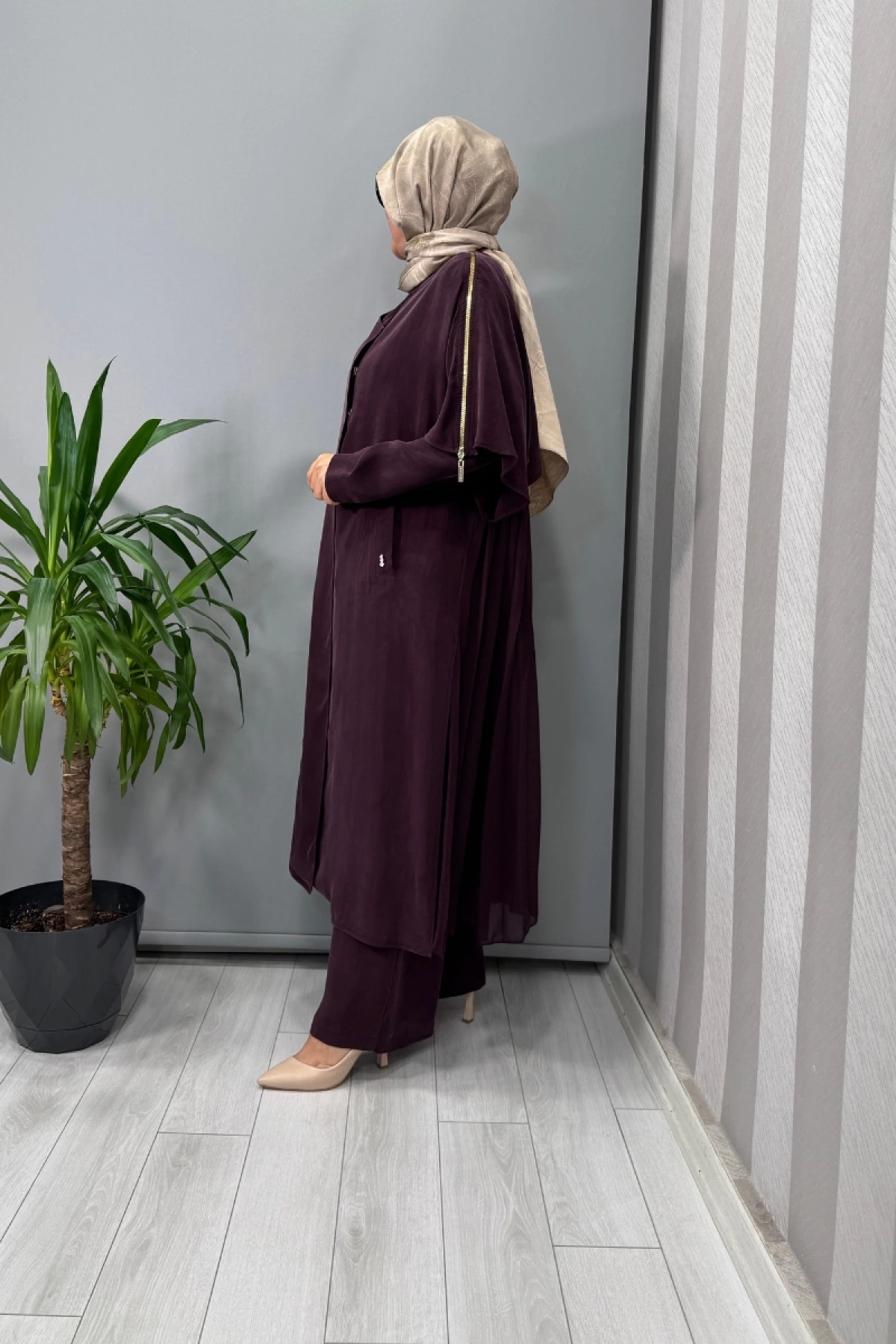 Miss Dalida Omuzu Fermuar Detaylı Ceket Bordo T25Y-8001