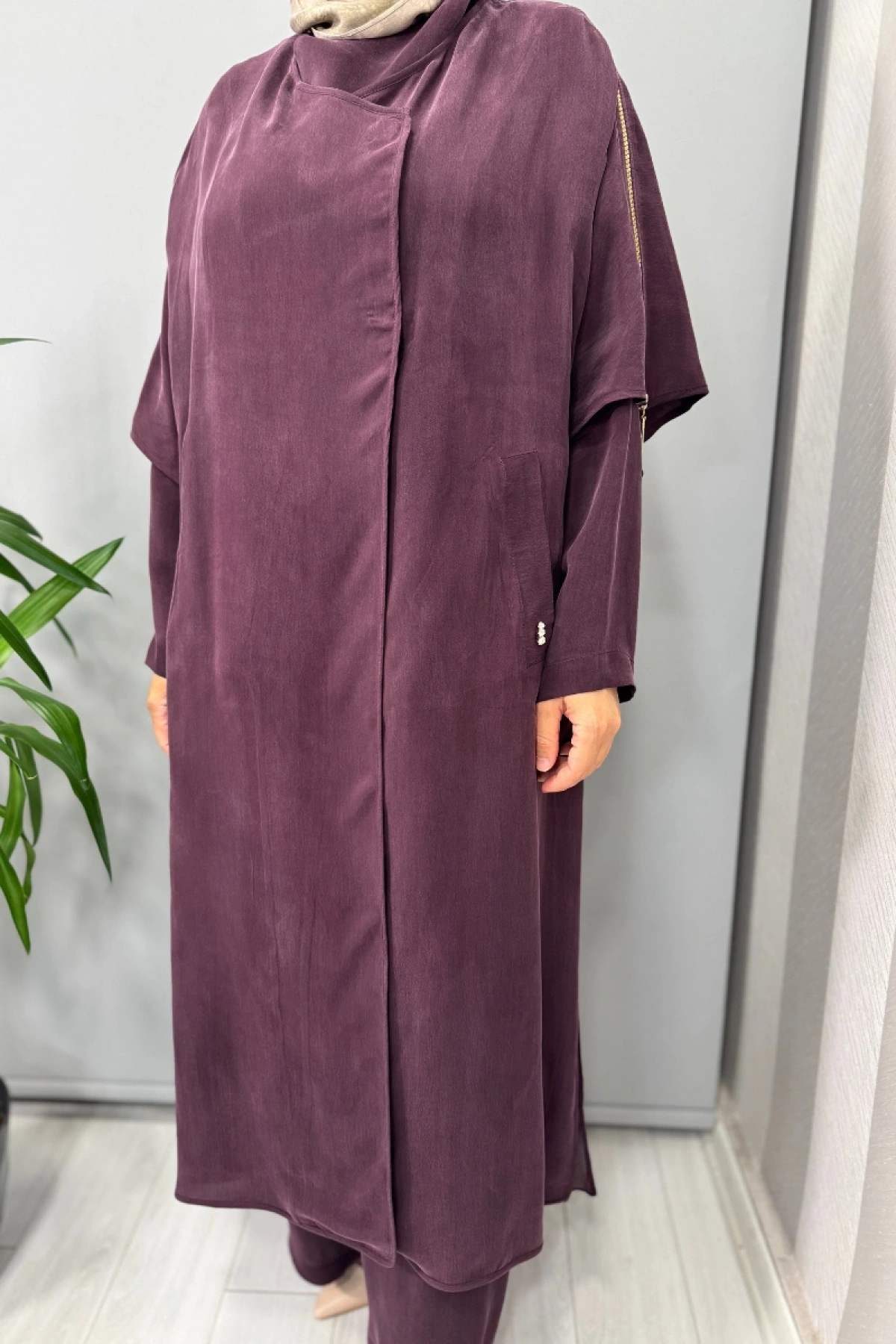 Miss Dalida Omuzu Fermuar Detaylı Ceket Bordo T25Y-8001
