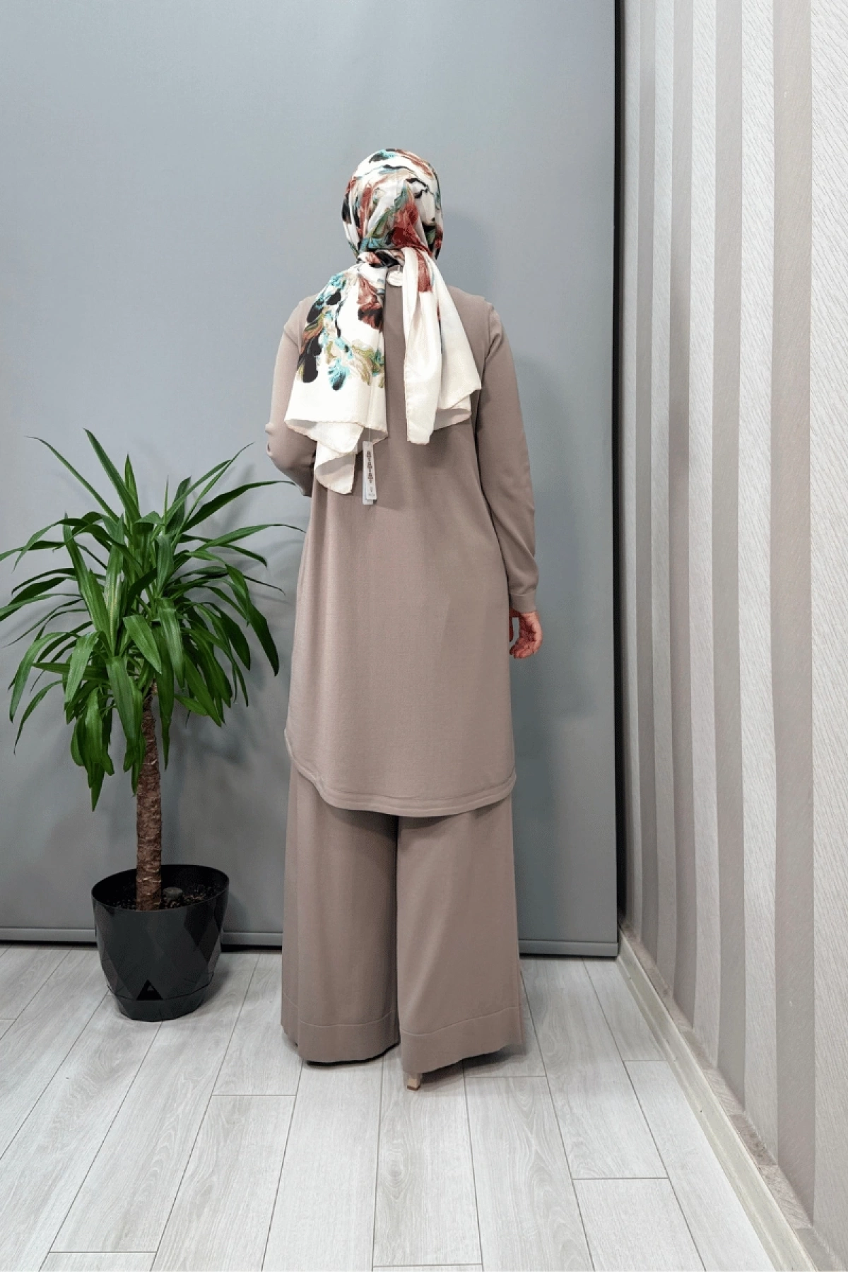 Miss Dalida Önü Düğme Detaylı Triko Tunik Mink T25Y-6012