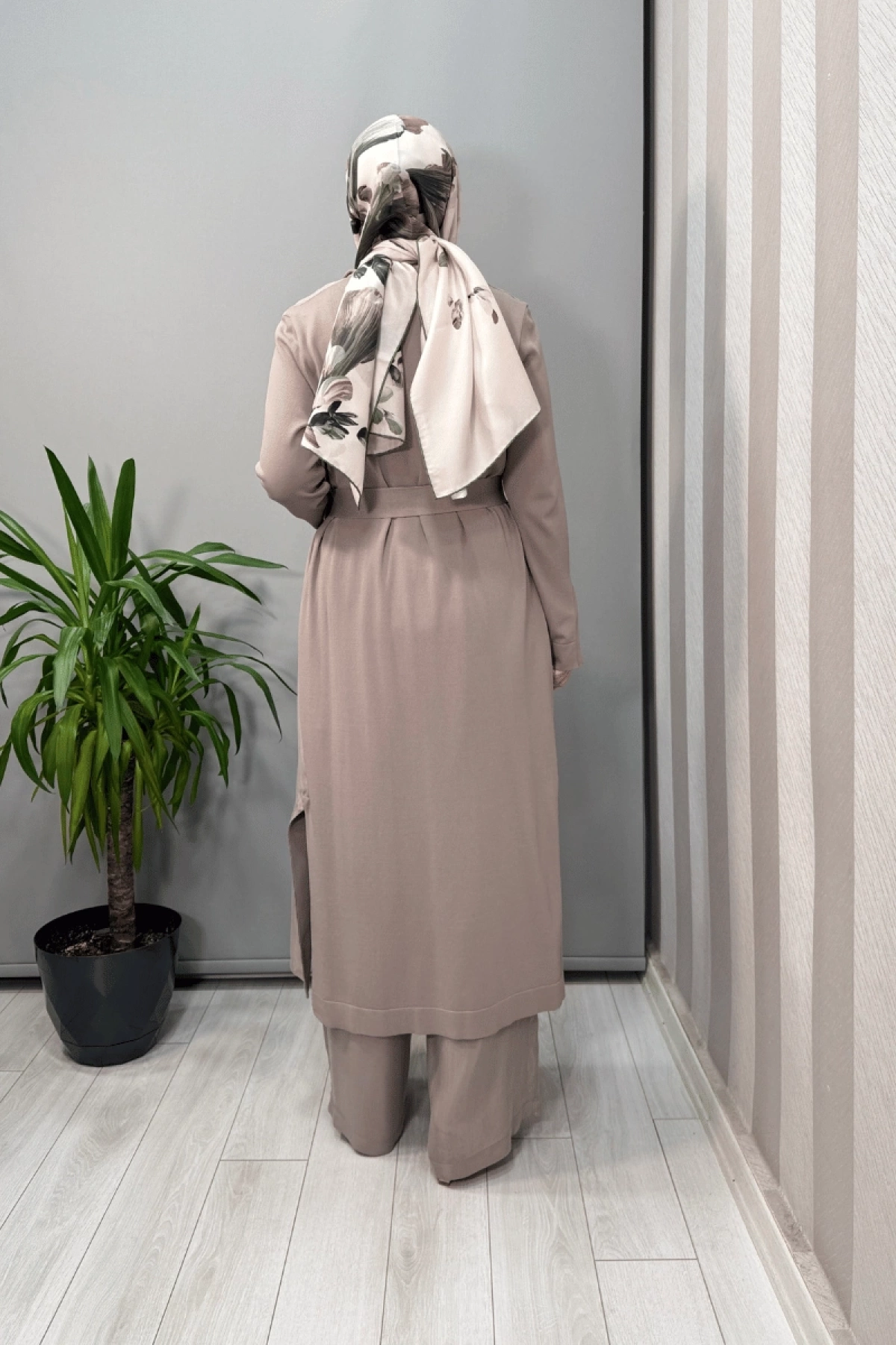 Miss Dalida Şal Yaka Cupro Triko İkili Kap Gri T25Y-0006