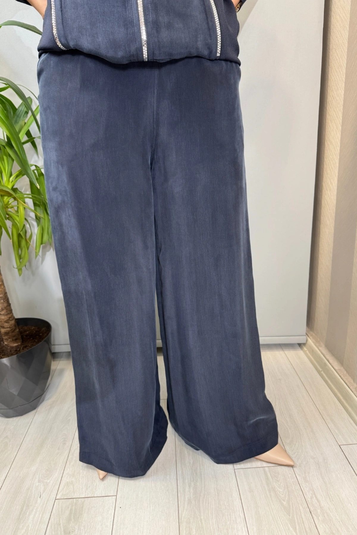 Miss Dalida T26Y-7010 Cupro Cepli Pantolon Etek Lacivert T26Y-7010