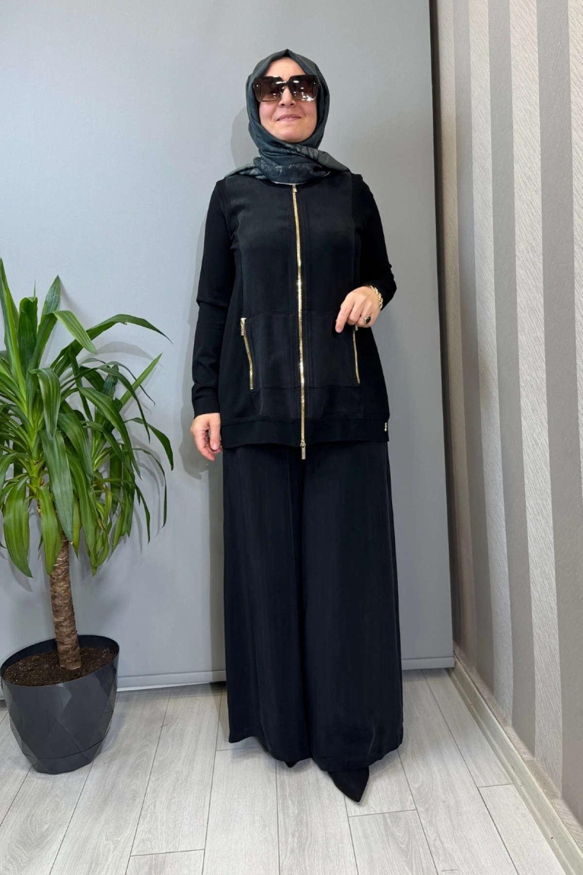 Miss Dalida T26Y-7010 Cupro Cepli Pantolon Etek Siyah T26Y-7010