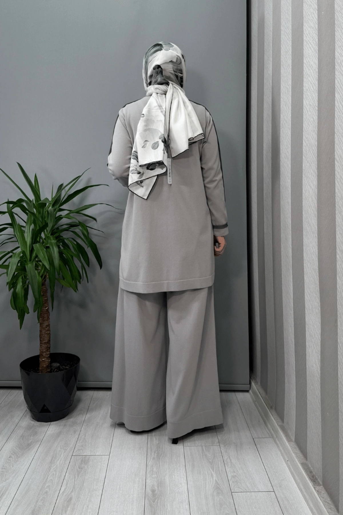 Miss Dalida Tiktak Detaylı Triko Tunik Gri T25Y-6030