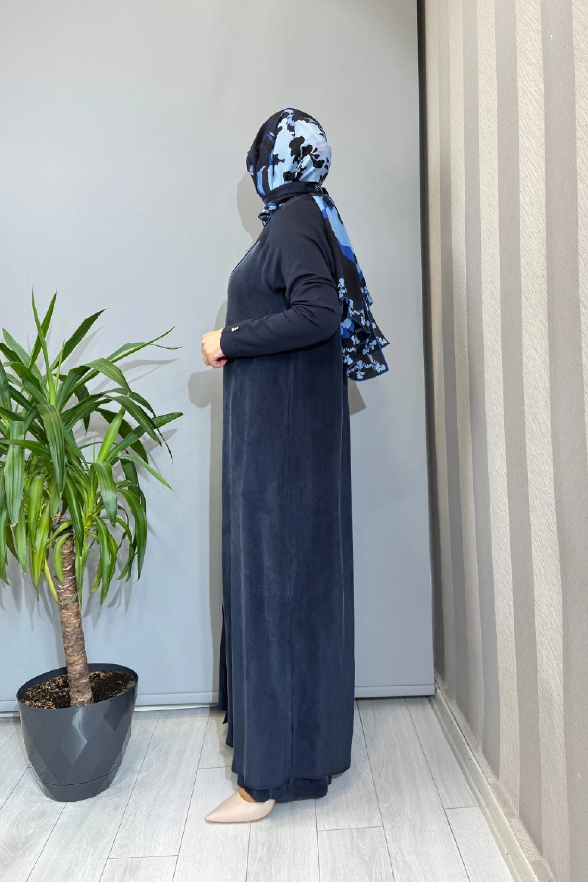 Miss Dalida Triko Detaylı V Yaka Cupro Kap Lacivert T26Y-9000