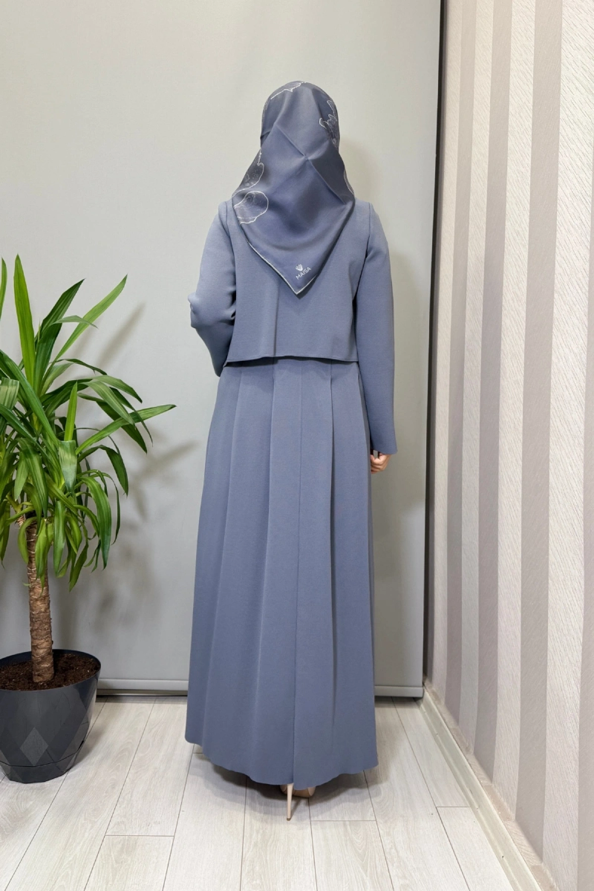 Miss Dalida Triko Elbise Ceket Takım Kurşun T25PF-0003