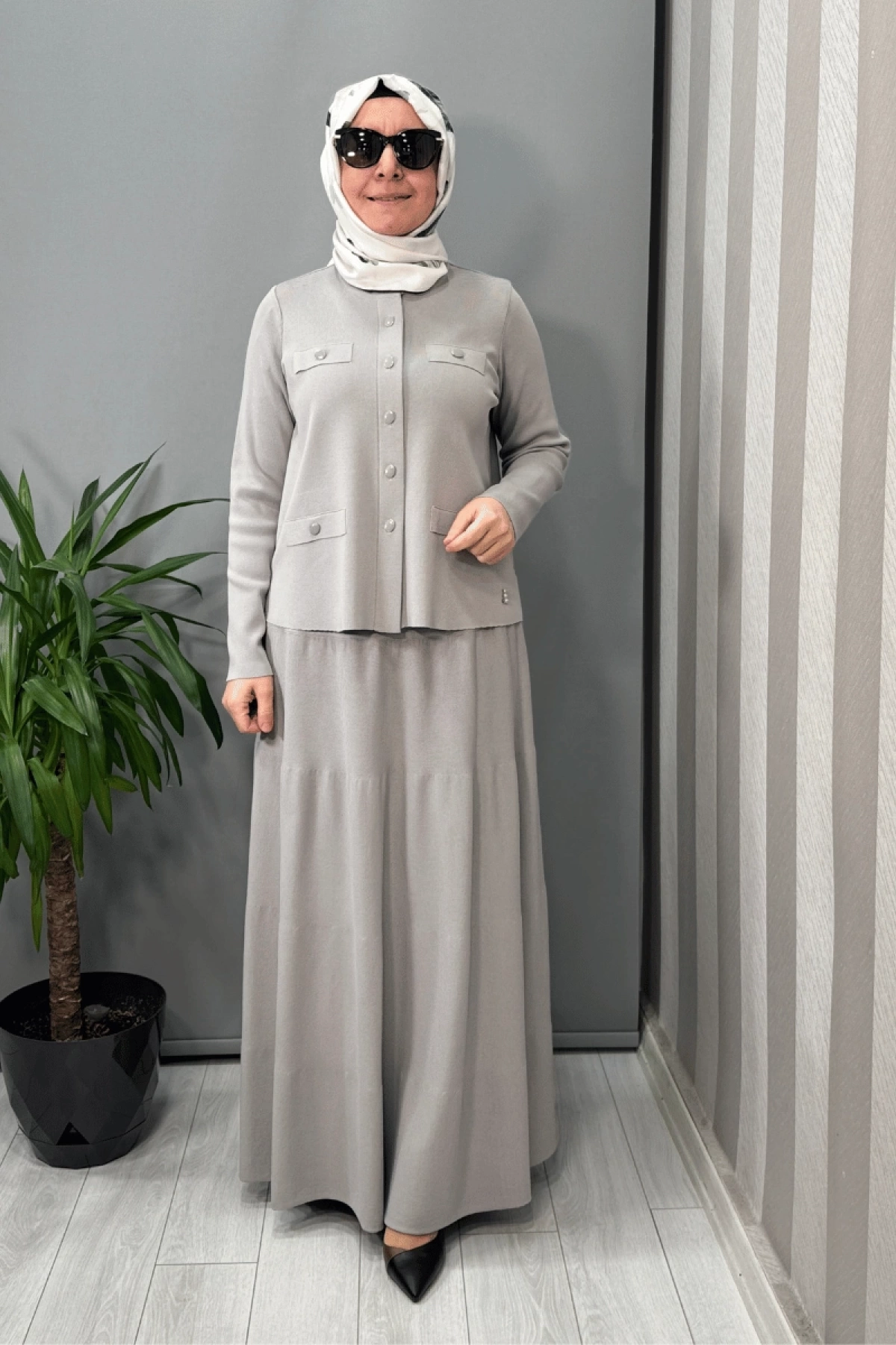 Miss Dalida Knit Skirt Grey T25Y-2004