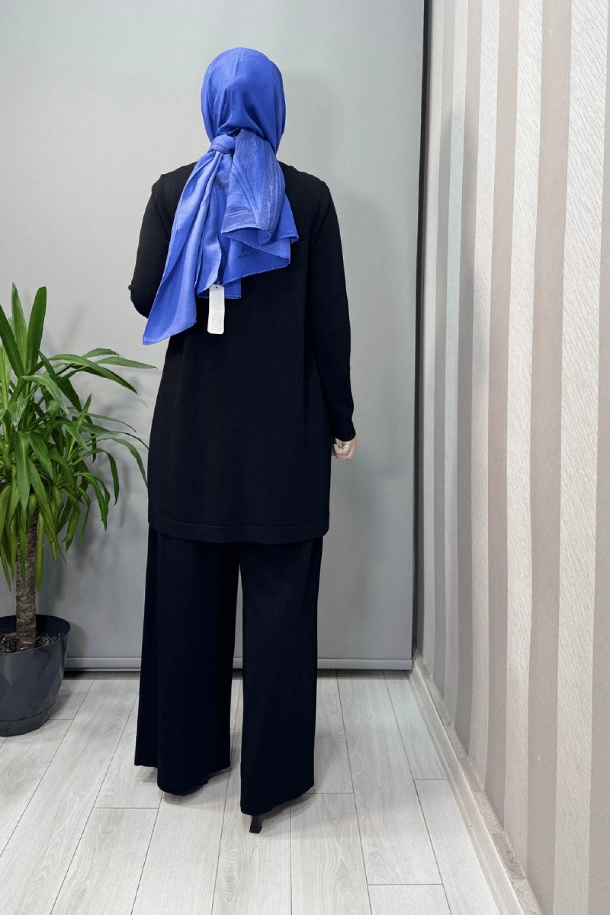 MissDalida Kruvaze Kesim Cupro Triko Tunik Siyah T25Y-6022