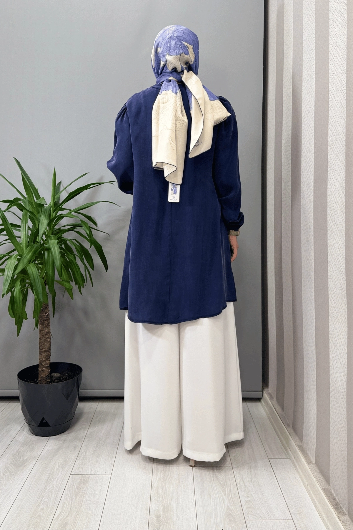 Misswhence Basic Cupro İpek Tunik İndigo 37025