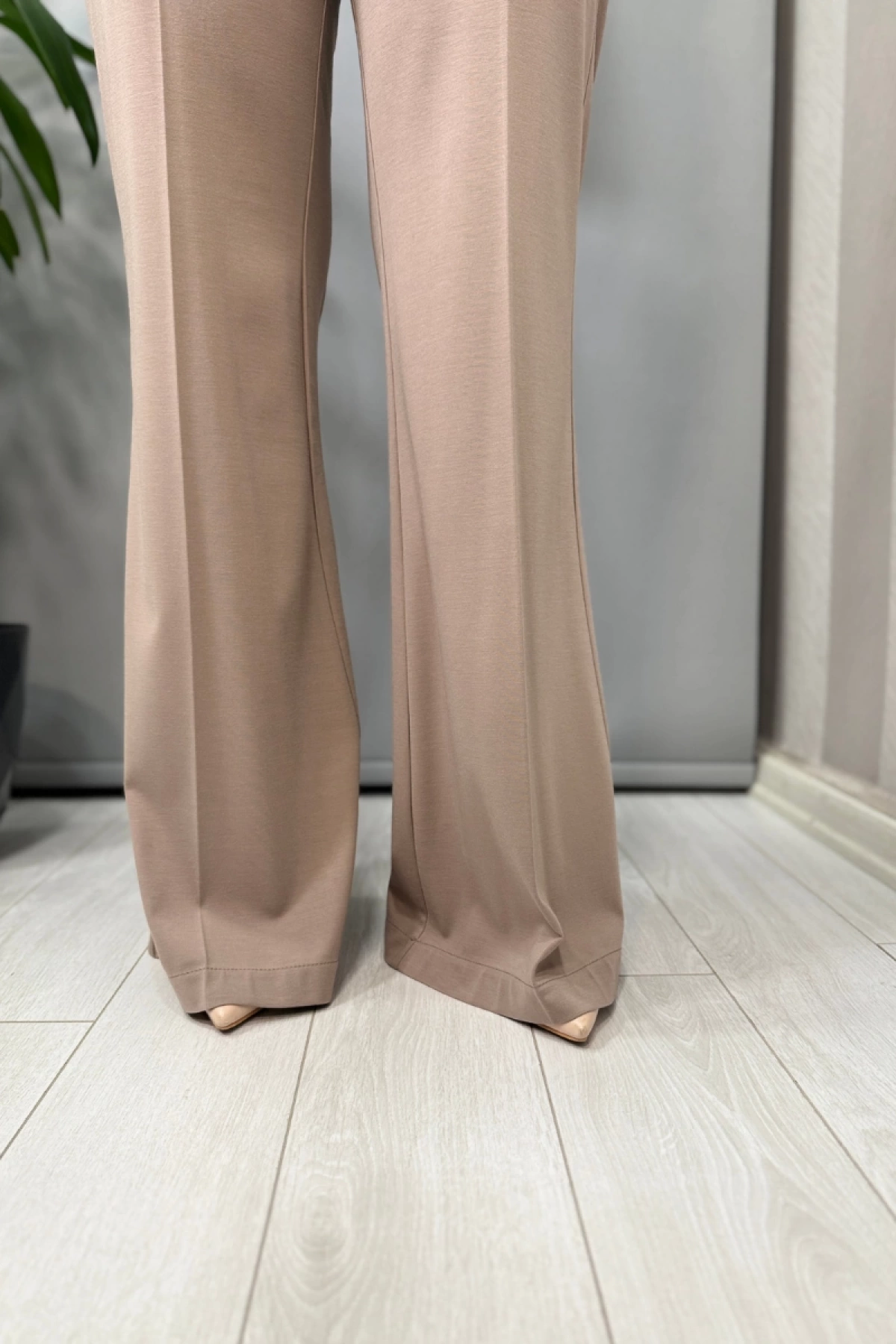 Misswhence Beli Lastikli Modal Pantolon Vizon 37115