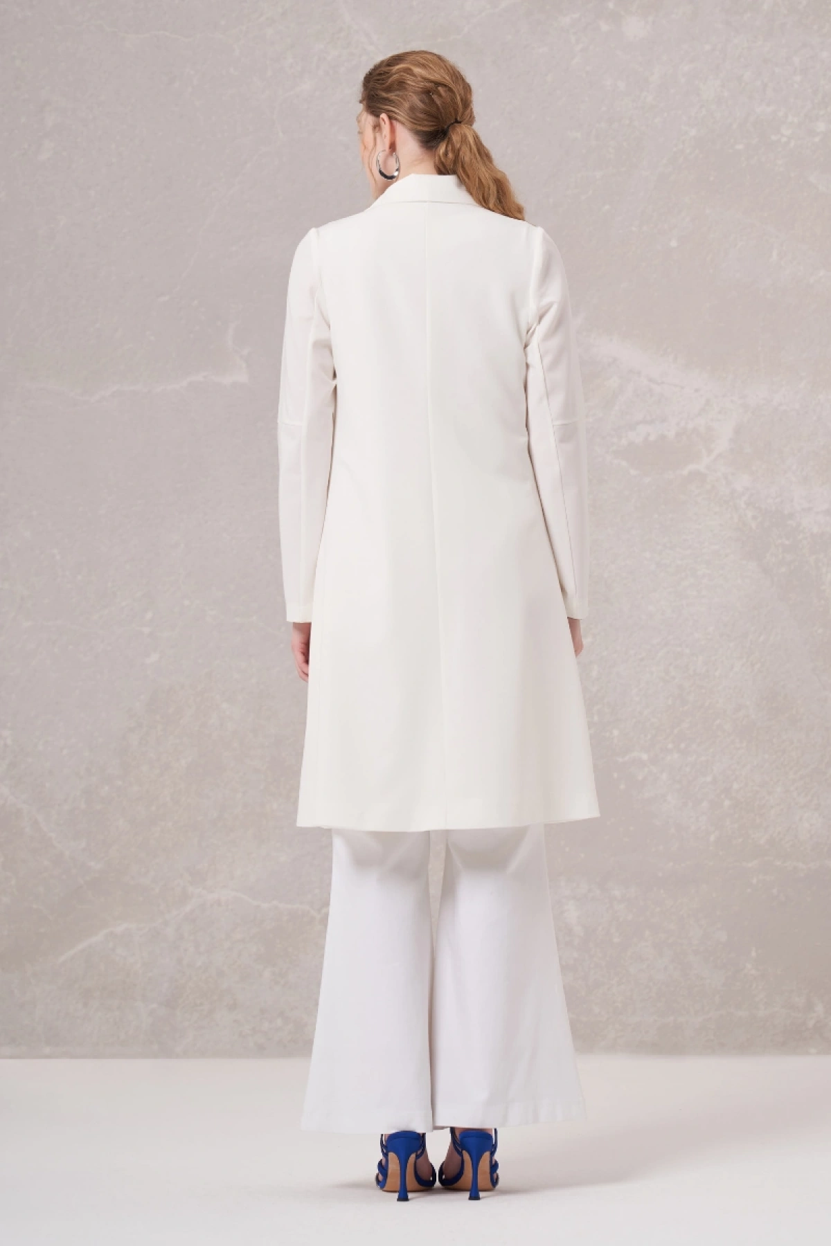 Misswhence Blazer Uzun Ceket Ekru 35203