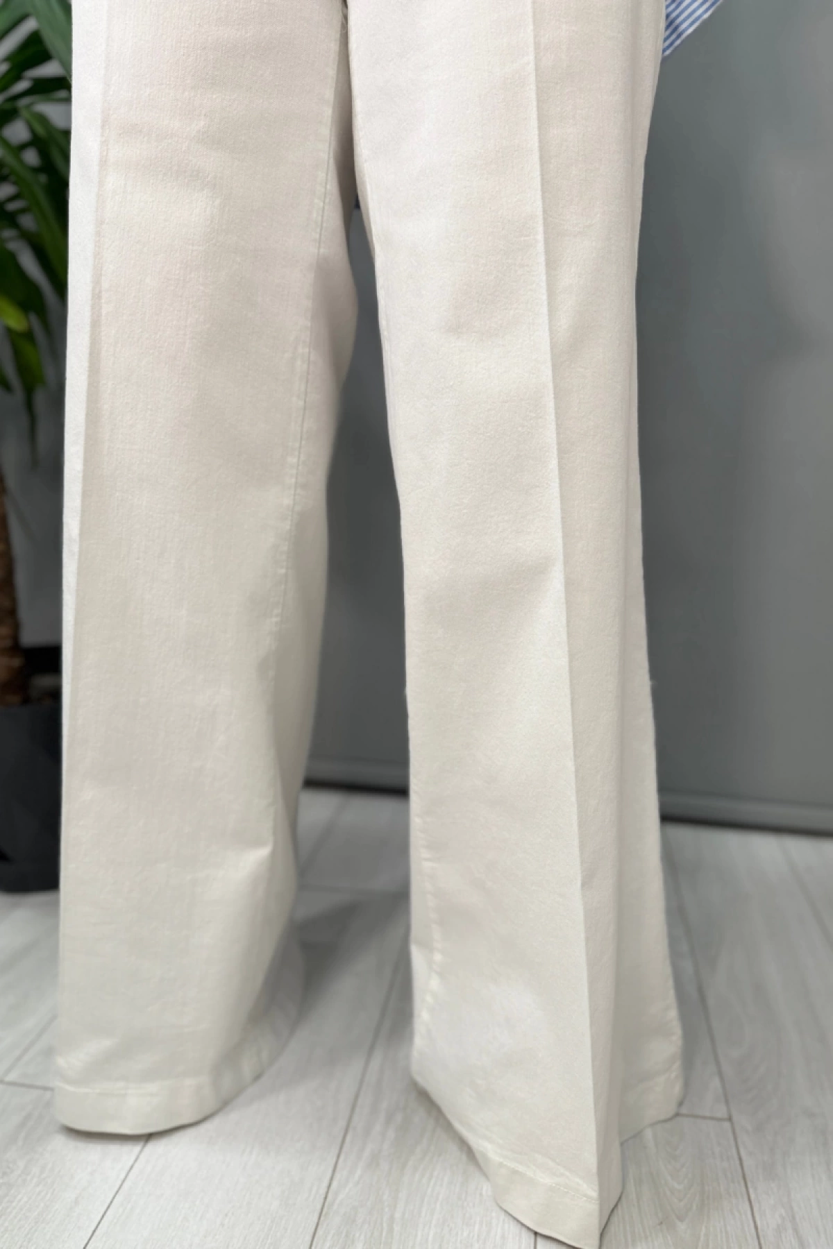 Misswhence Bol Paça Kot Pantolon Beyaz 37101
