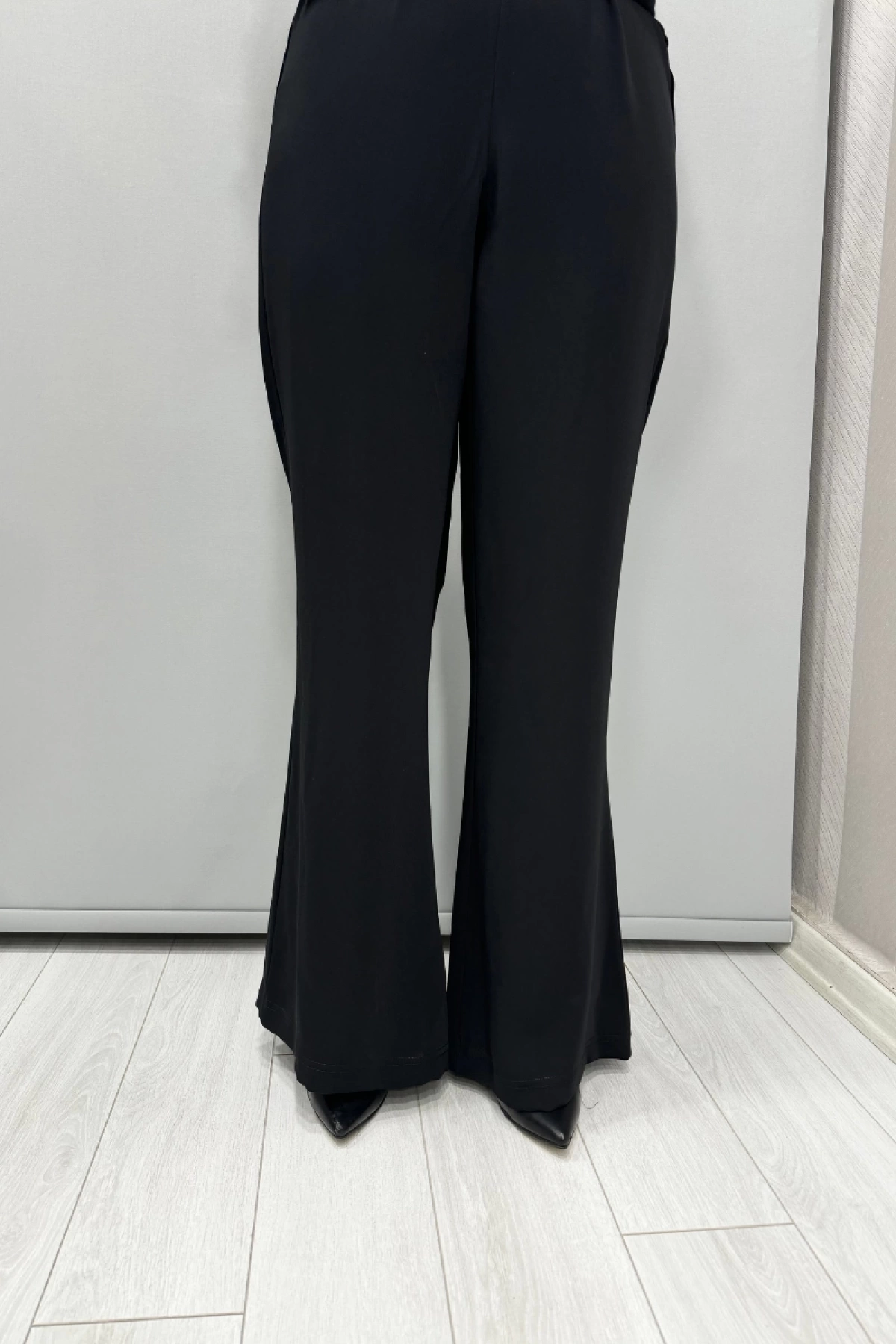 MissWhence Wide Leg Crepe Pants Black 35130