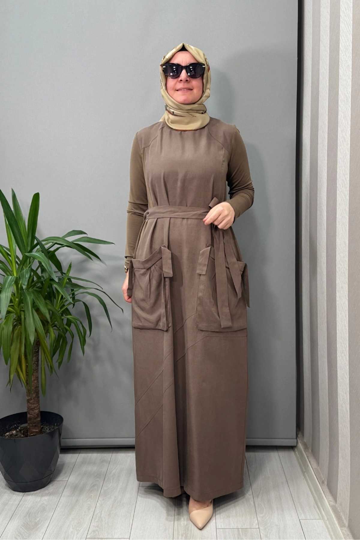 Misswhence Cep Detaylı Basic Elbise Vizon 37814