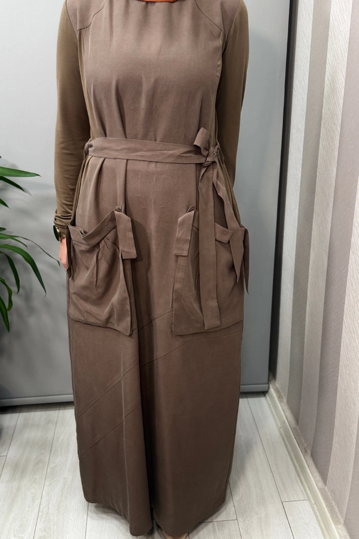 Misswhence Cep Detaylı Basic Elbise Vizon 37814