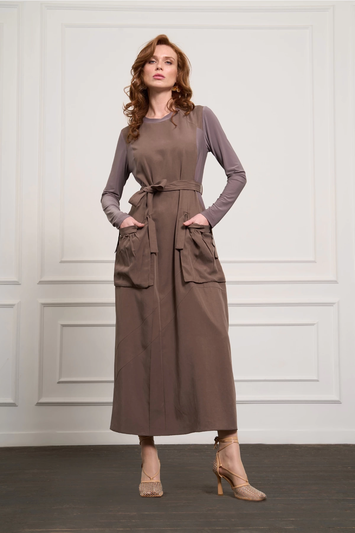 Misswhence Cep Detaylı Basic Elbise Vizon 37814