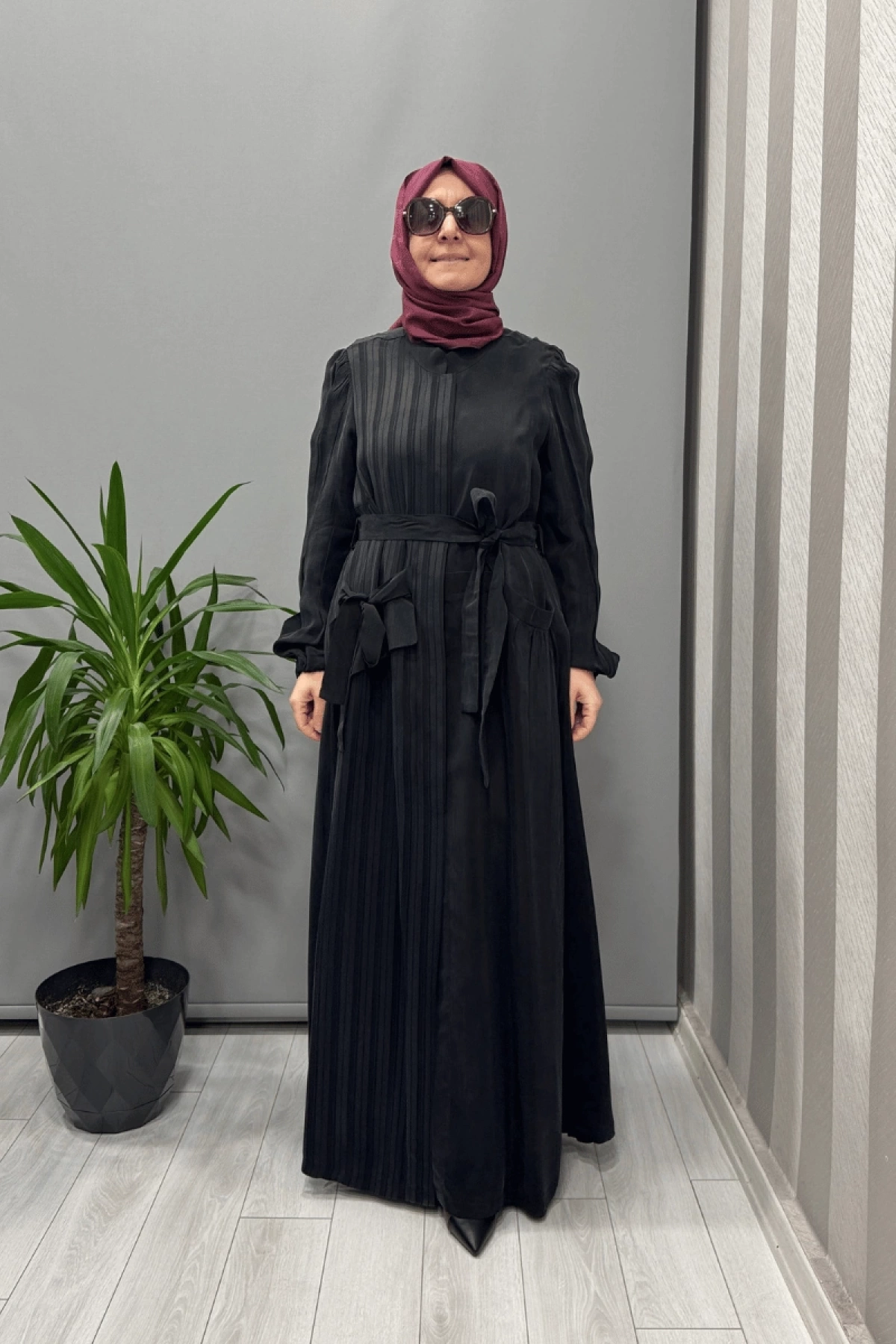 Misswhence جيب تفصيل كوبرا حرير Pardesü أسود 37508