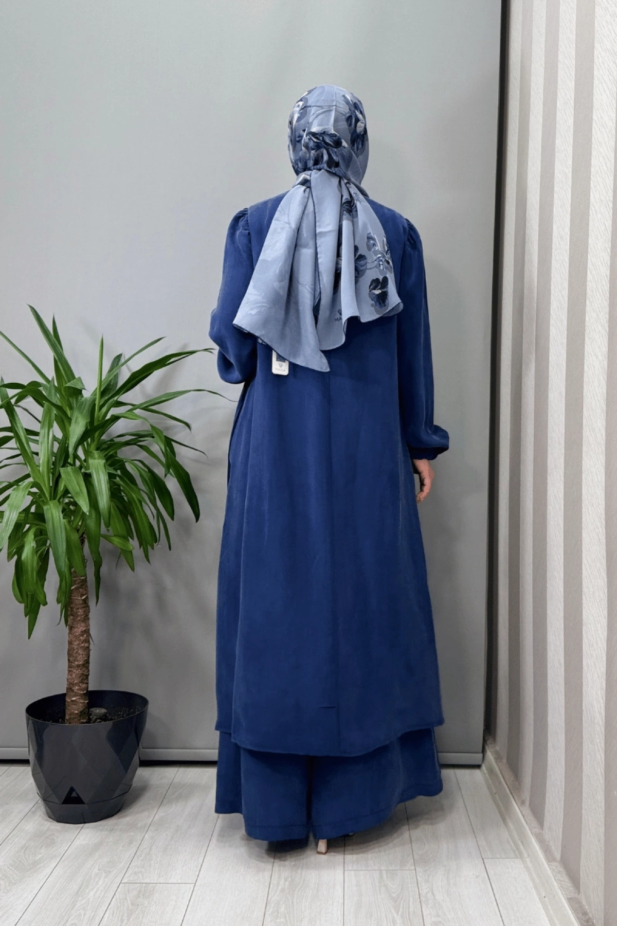 Misswhence Cep Ve Yırtmaç Detaylı Tunik Pantolon Takımı İndigo 37023