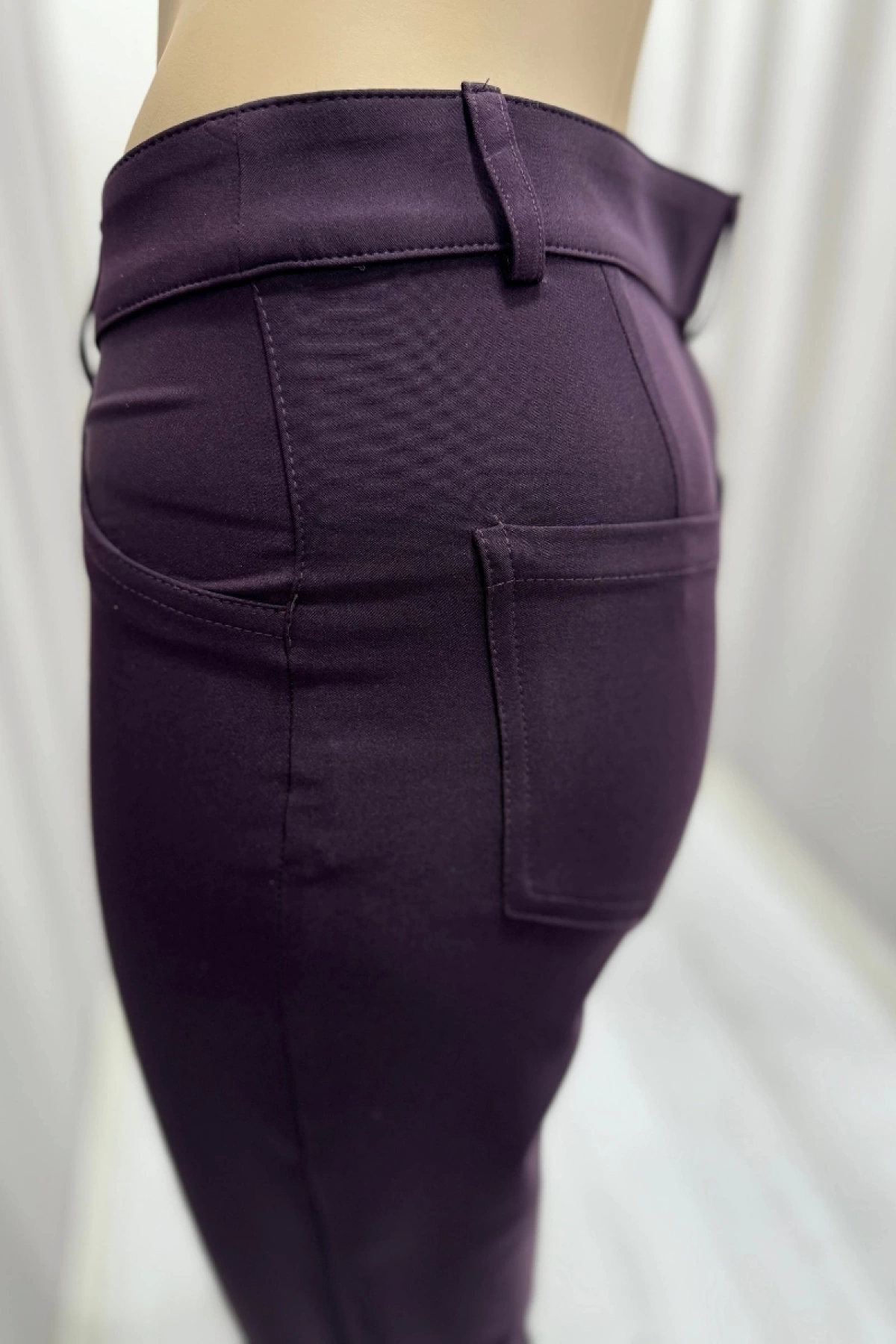 MissWhence Cigarette Pants-Eggplant Purple 24104