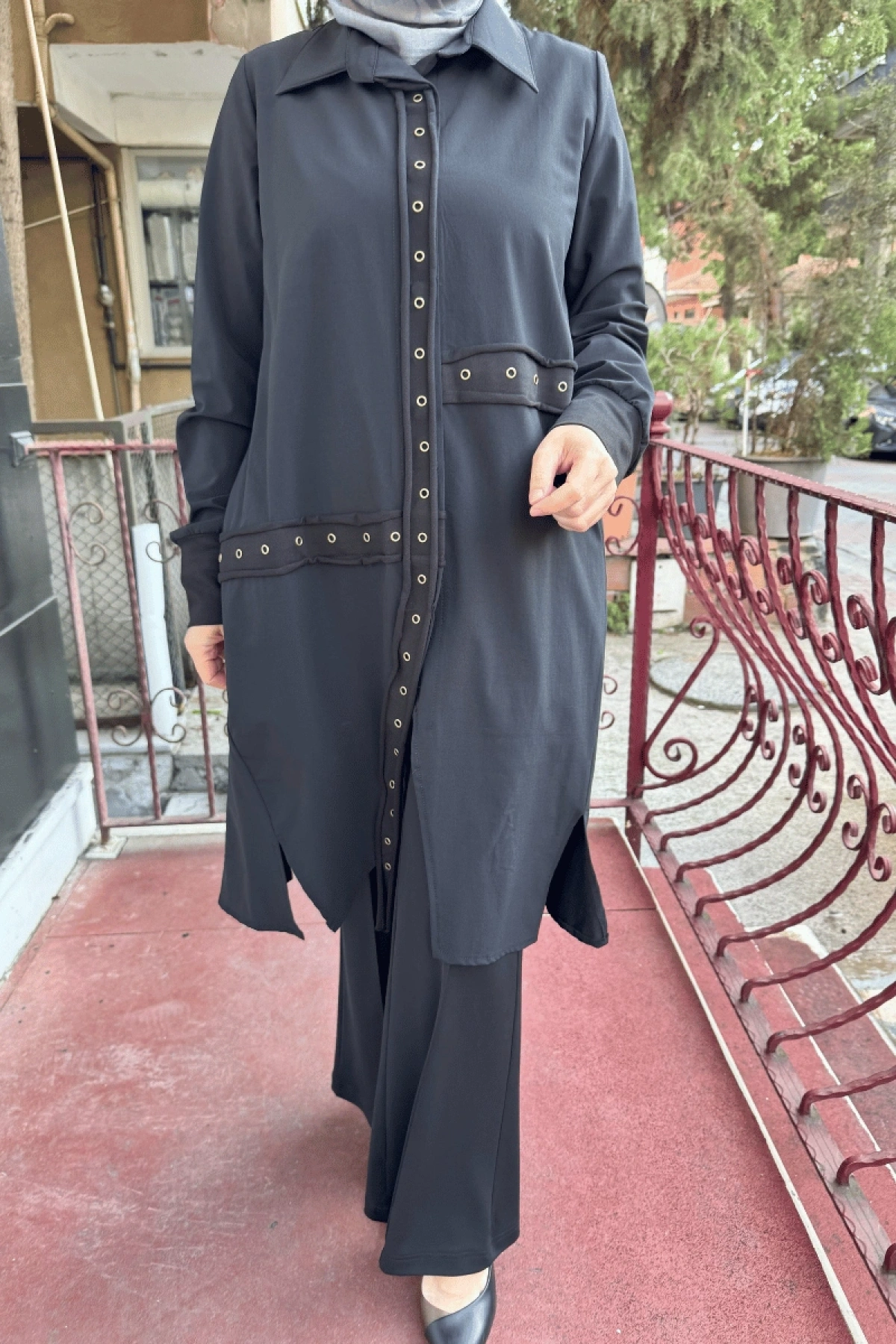 MissWhence Çıtçıtlı Gömlek Kap Siyah 36412