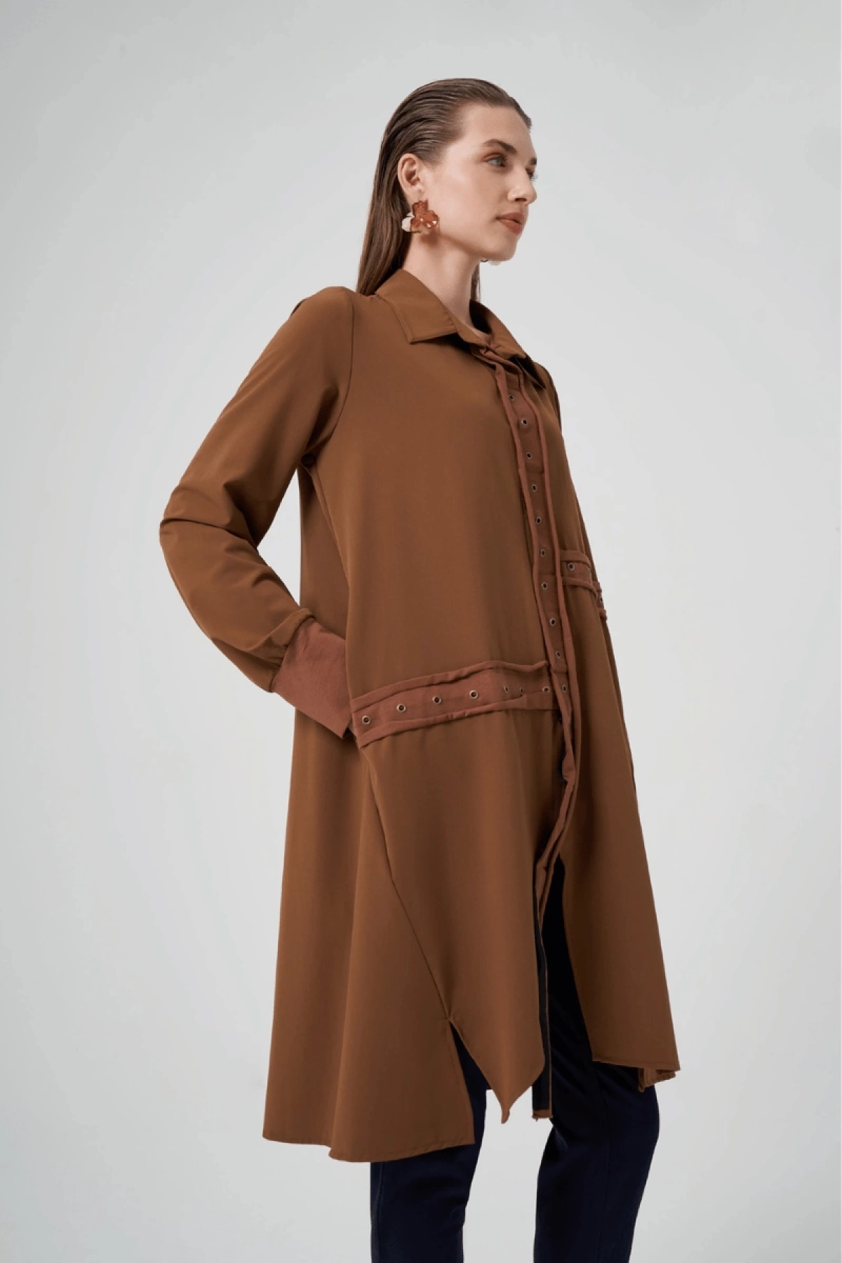 MissWhence Çıtçıtlı Gömlek Kap Taba 36412