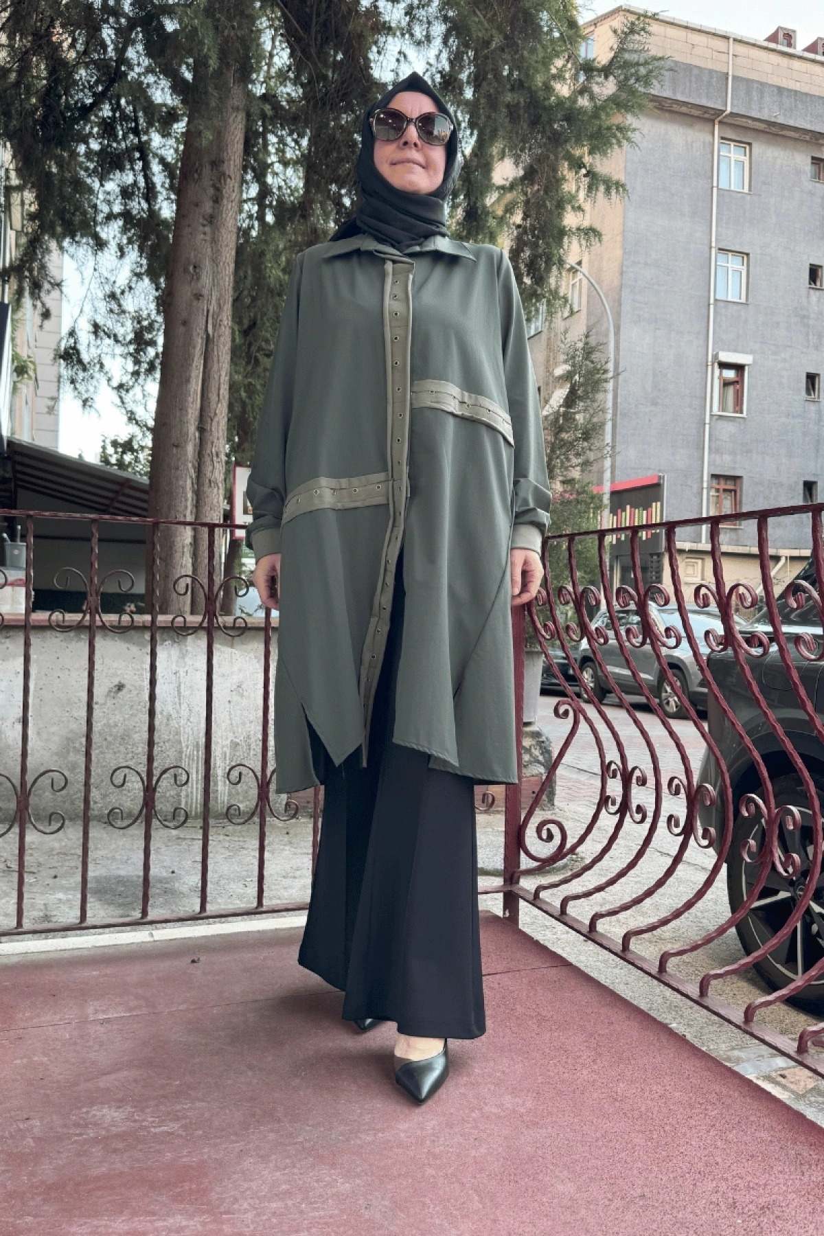 MissWhence Snap Fastened Shirt Coat Green 36412