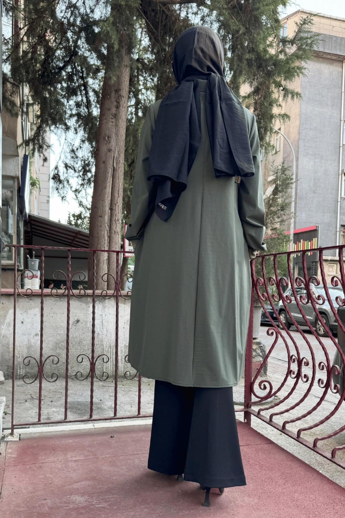 MissWhence Snap Fastened Shirt Coat Green 36412