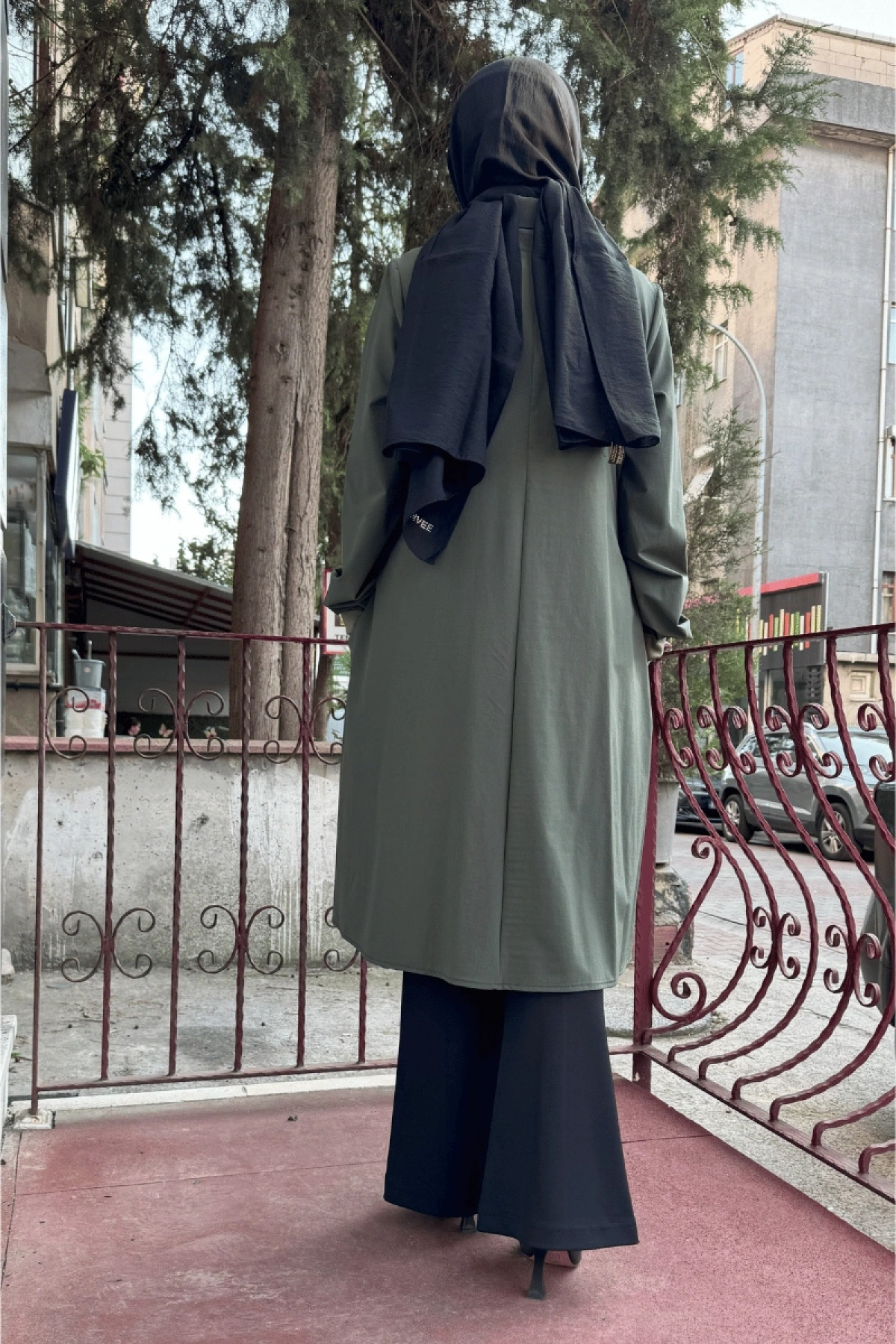 MissWhence Snap Fastened Shirt Coat Green 36412