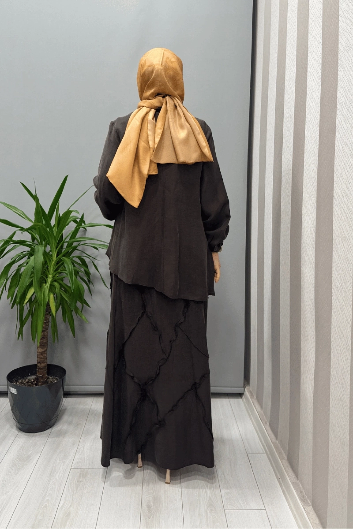 Misswhence Çıtçıtlı Patchwork Takım Kahve 37305