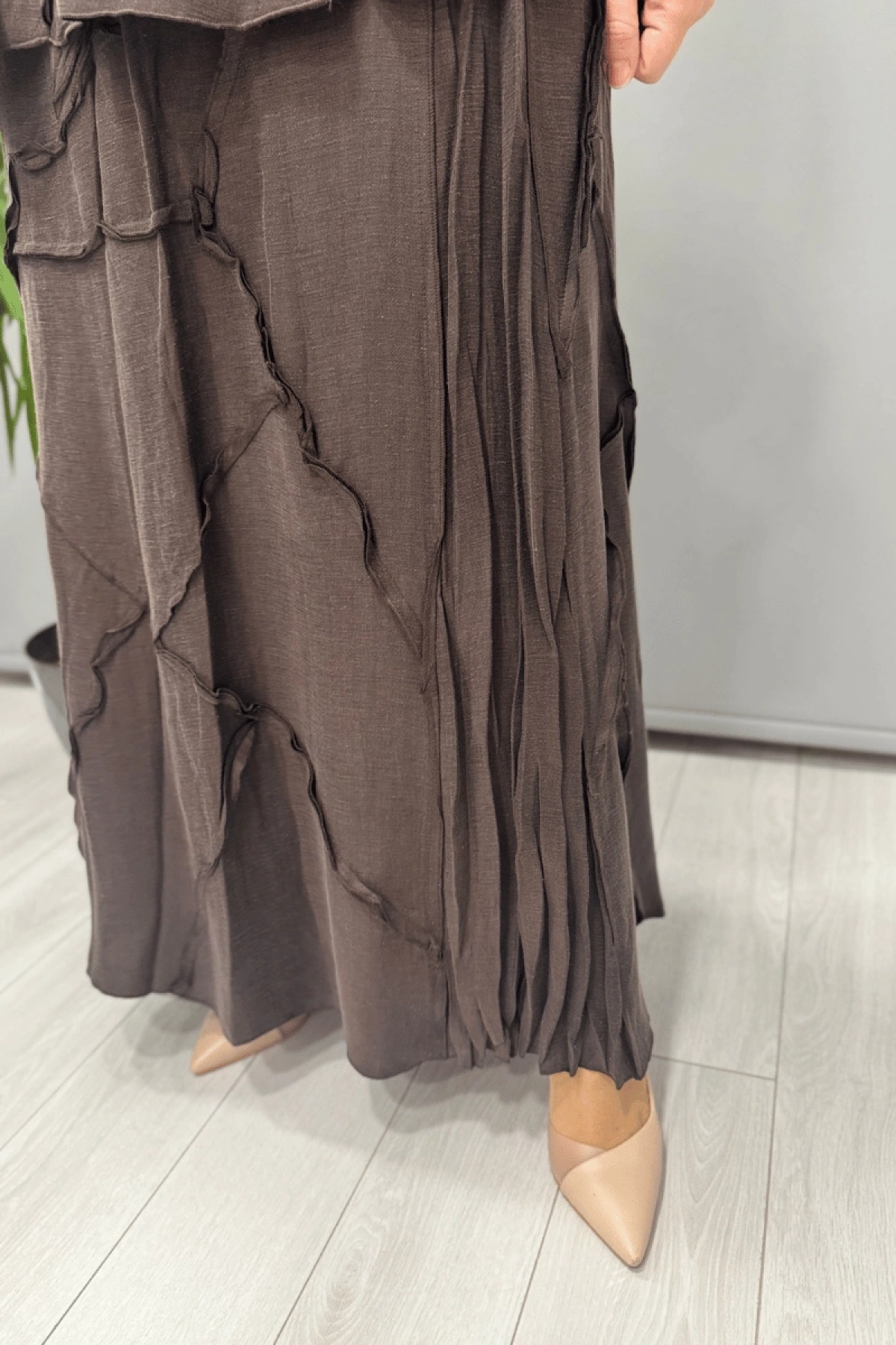 Misswhence Çıtçıtlı Patchwork Takım Kahve 37305