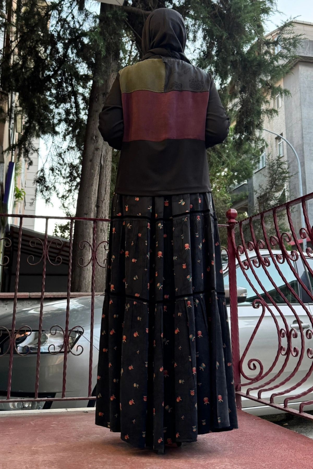 MissWhence Cupro İpek Patchwork Tunik Takım Siyah 36005