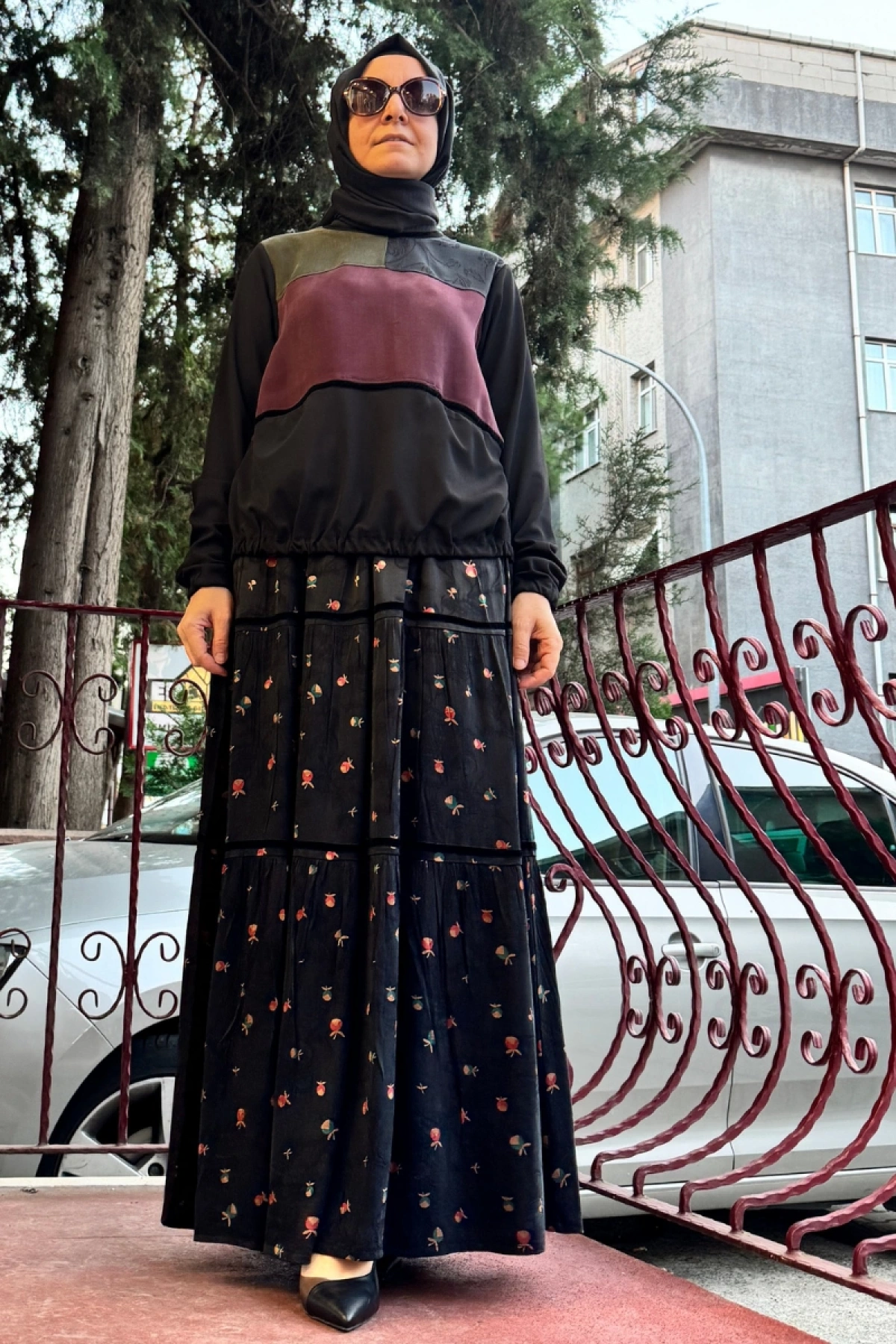 MissWhence Cupro İpek Patchwork Tunik Takım Siyah 36005