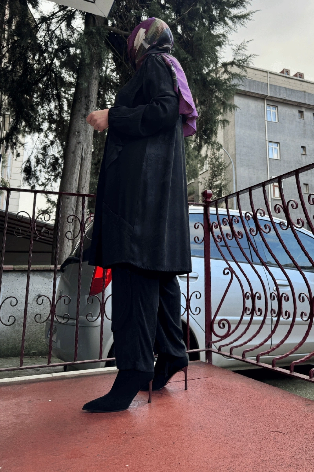 Misswhence Desenli Cupro İpek Tunik Siyah 36007