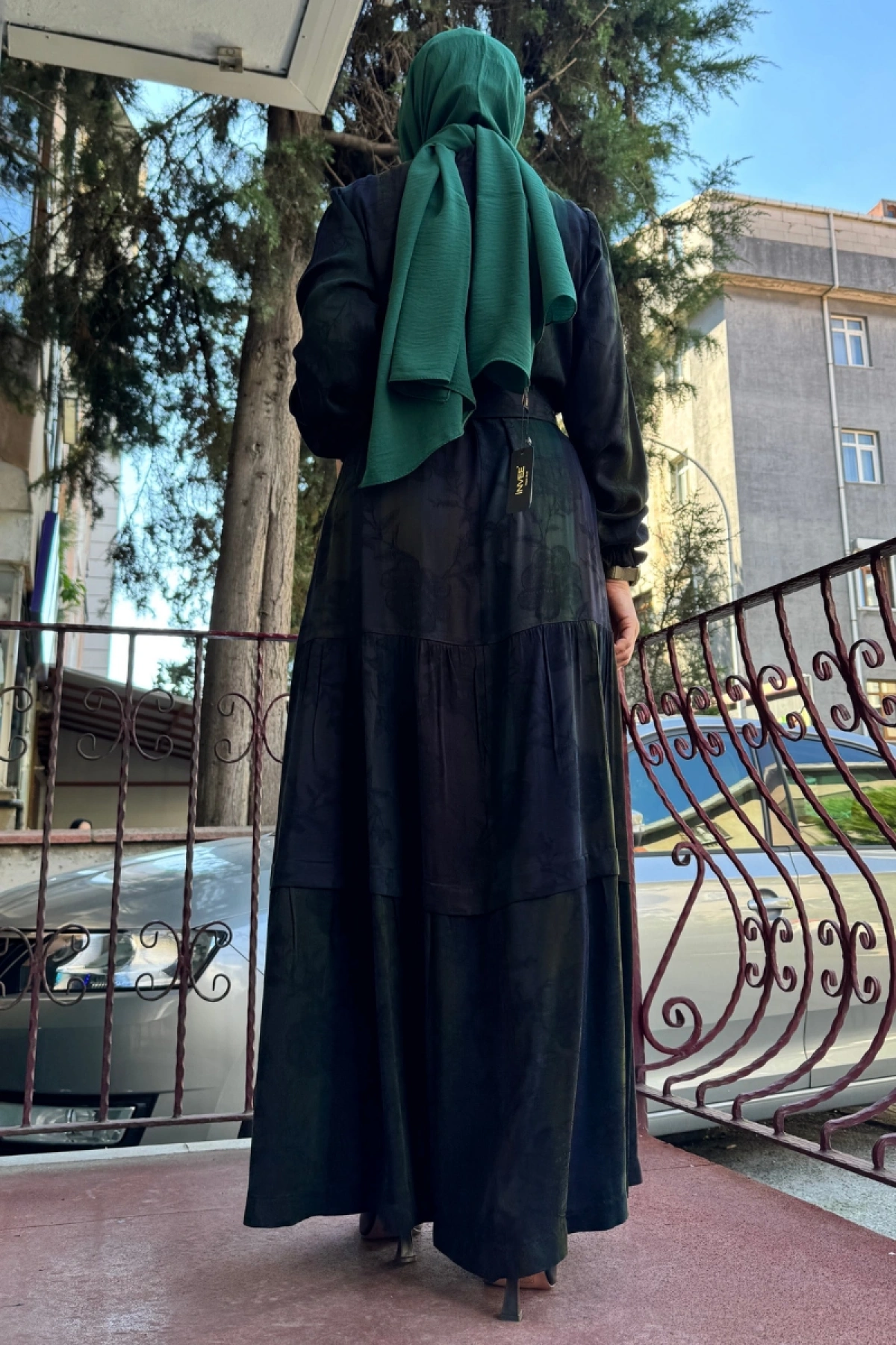 MissWhence Desenli İpek Elbise Siyah 36829