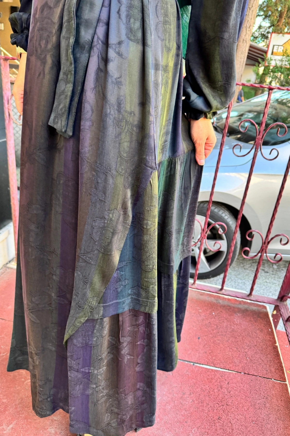 MissWhence Desenli İpek Elbise Siyah 36829