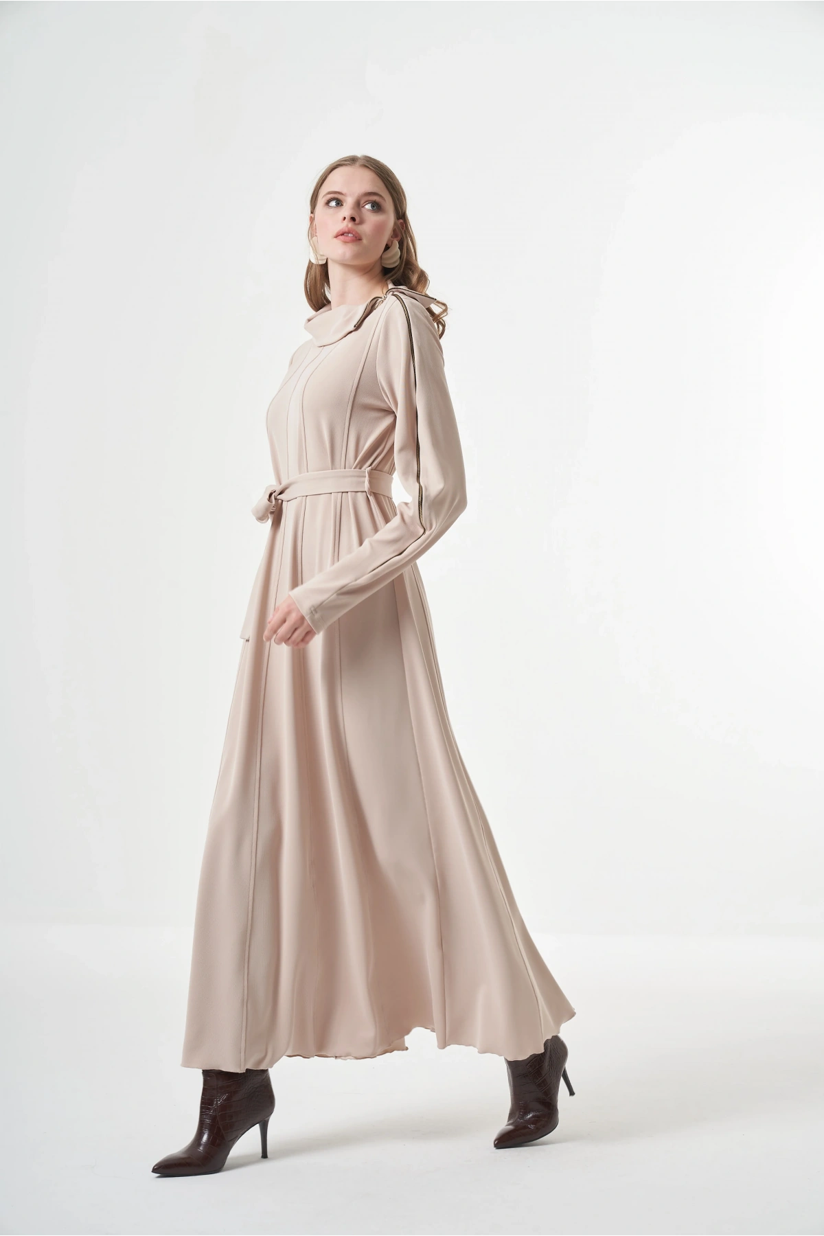 Misswhence Fermuar Detaylı Elbise Taş 38803