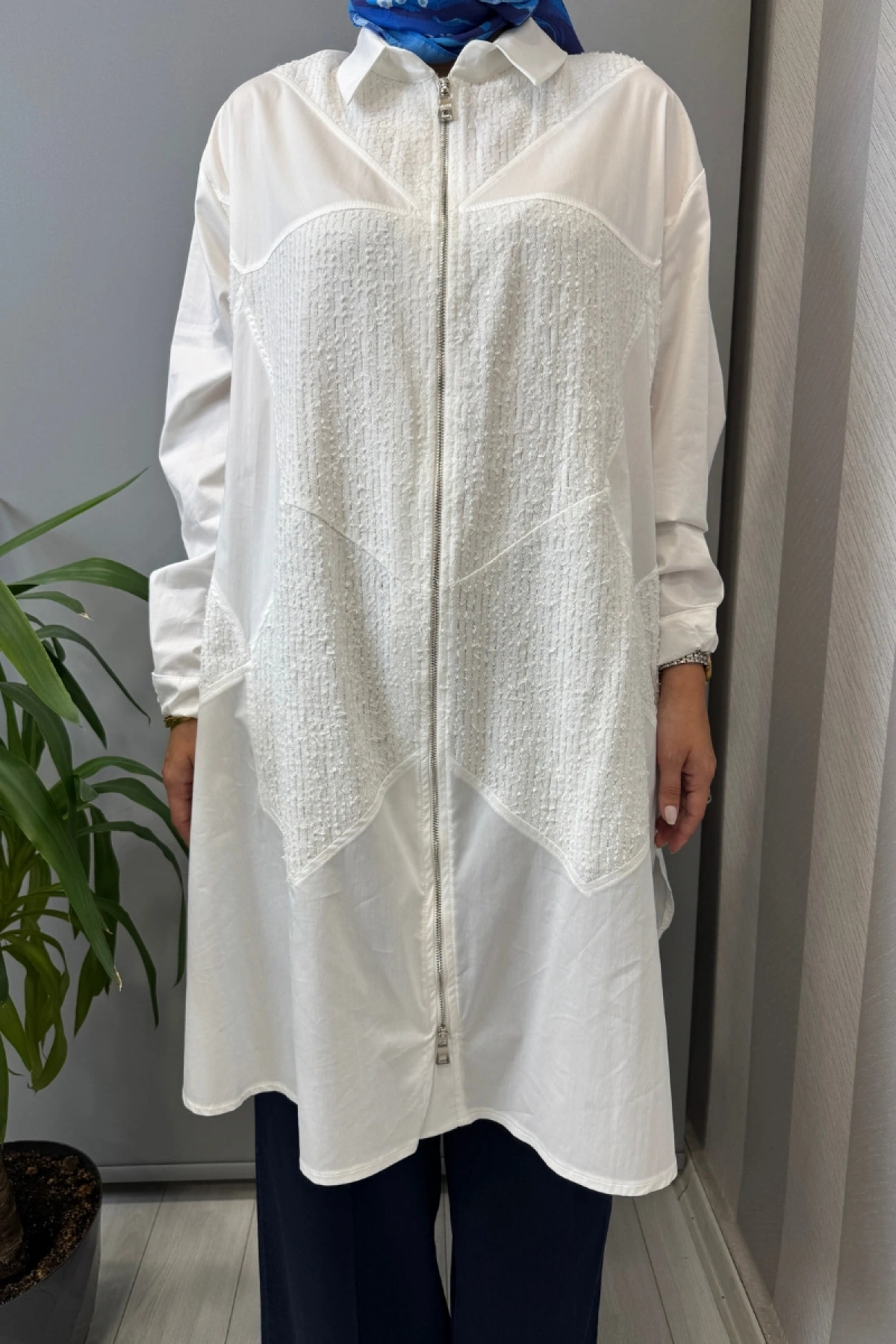 Misswhence Fermuarlı Kap Beyaz 39403
