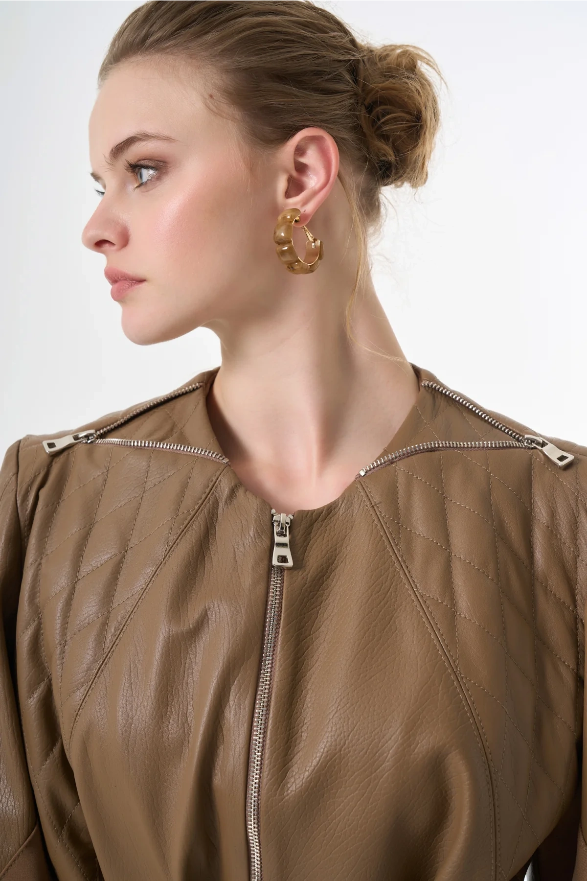 Misswhence Hakiki Deri Ceket Camel 38420
