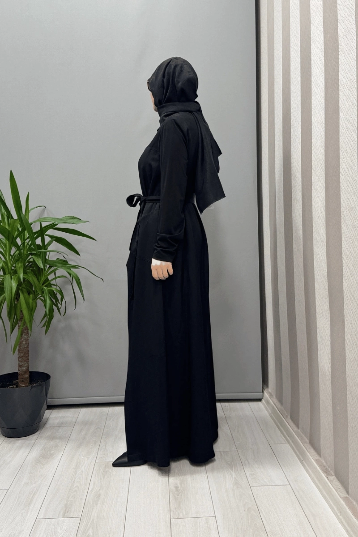 Misswhence İkili Chanel Keten Elbise Siyah 37806