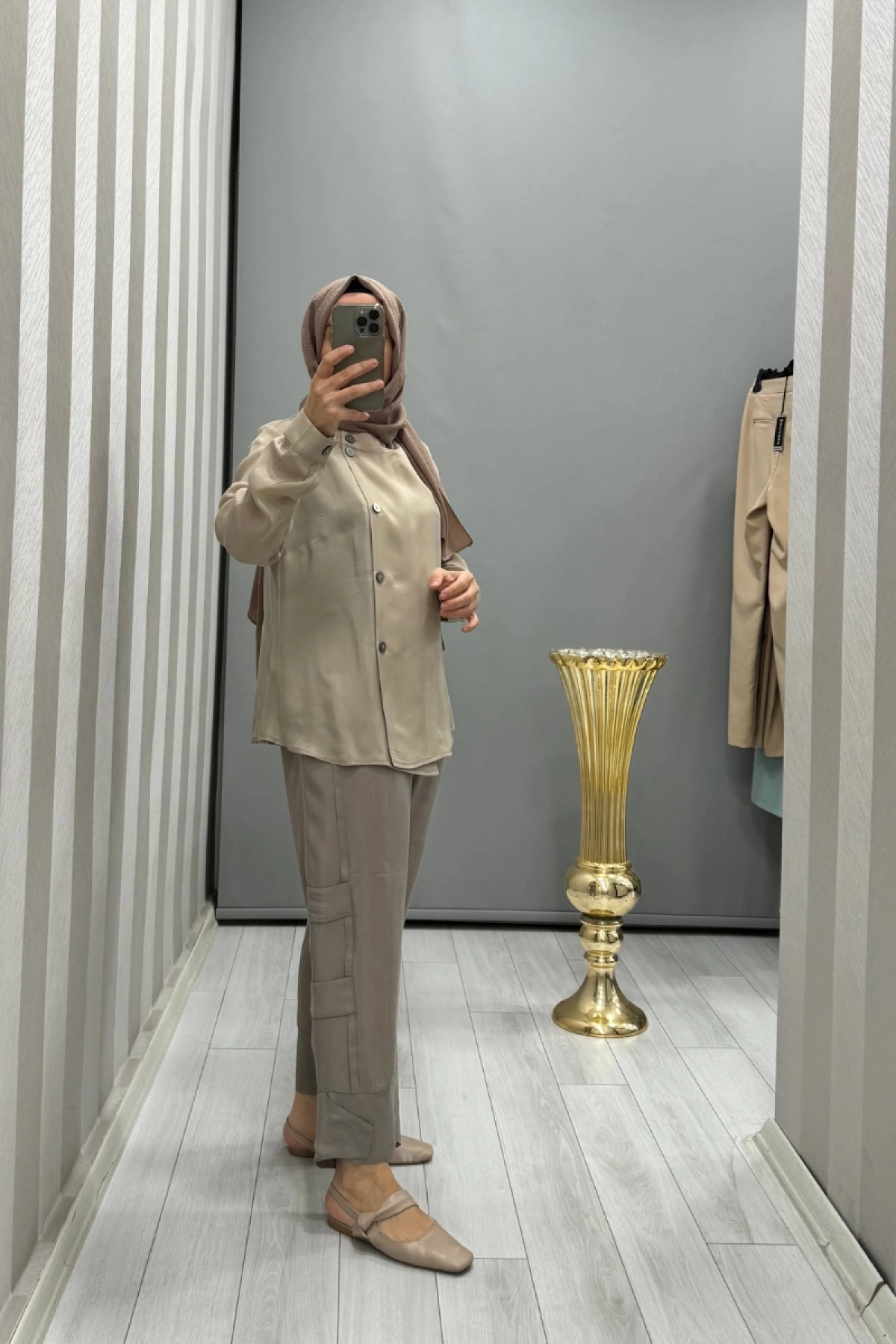 Misswhence İpek Pantolon Taş 35121