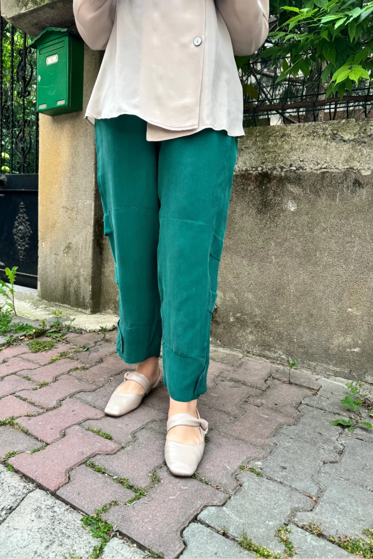 Misswhence İpek Pantolon Zümrüt 35121